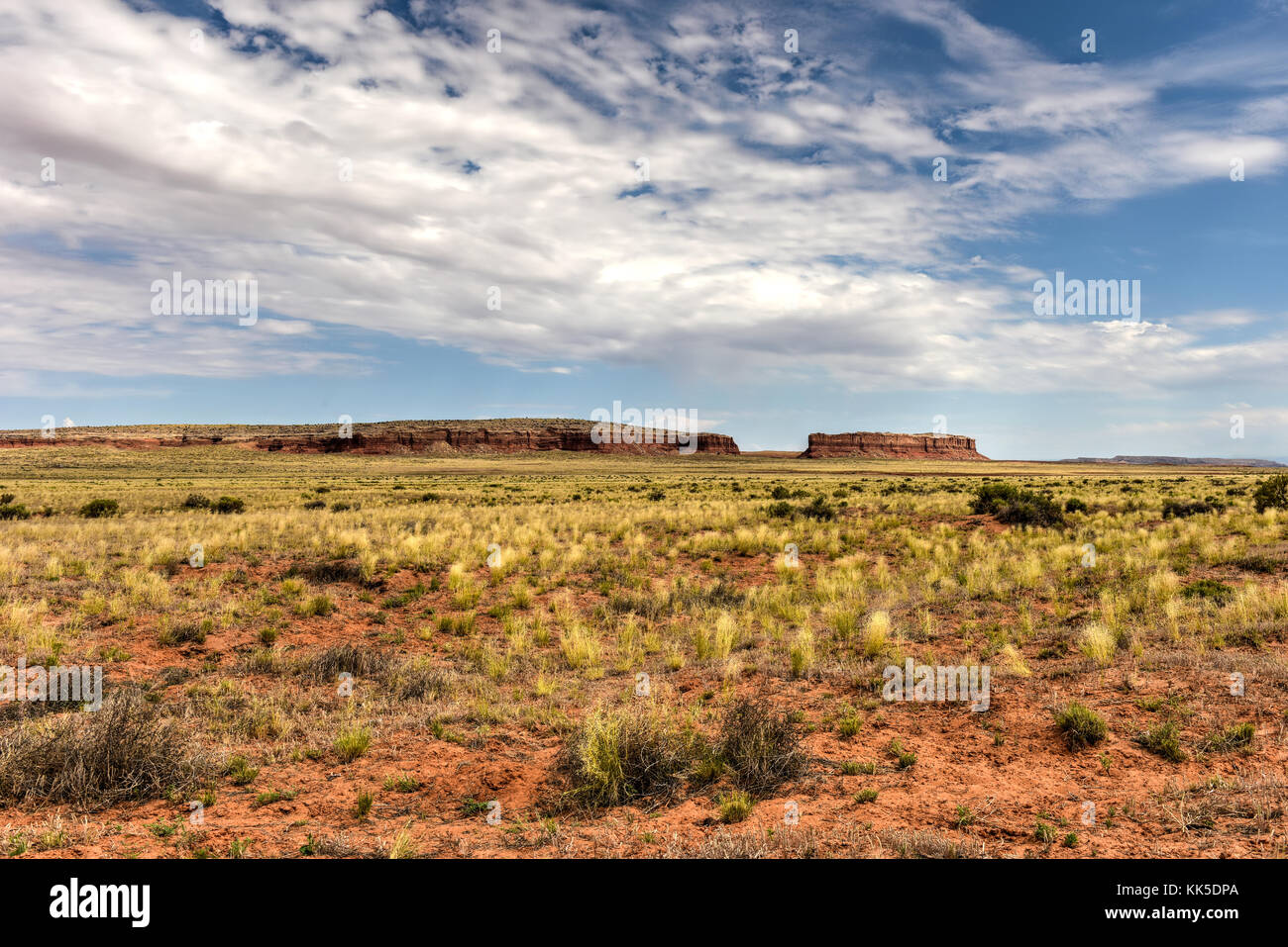 Red mesa rock formazione nel deserto dell'Arizona. Foto Stock