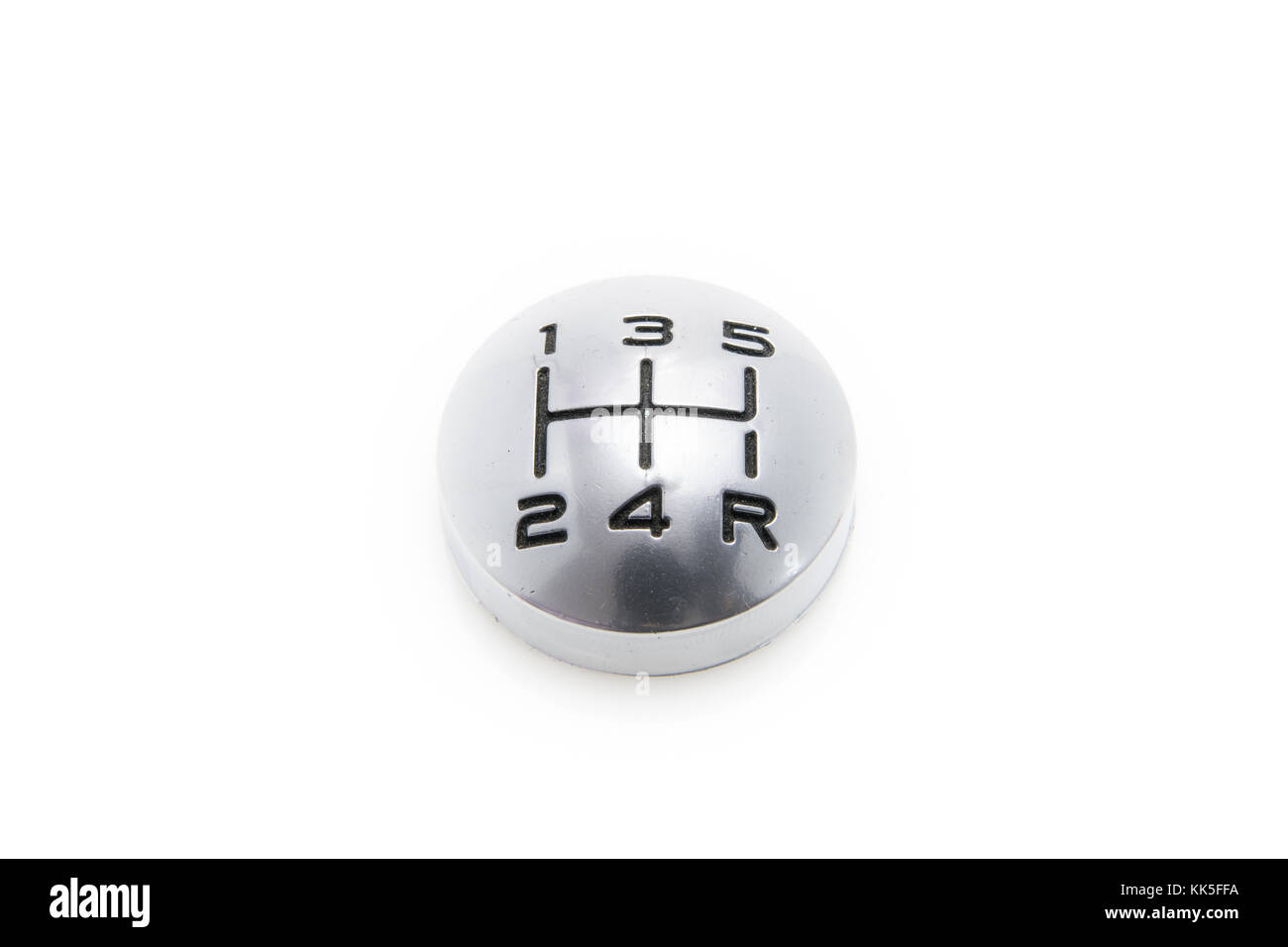 Parte superiore del vecchio cambio marcia, studio shot su sfondo bianco, close up Foto Stock