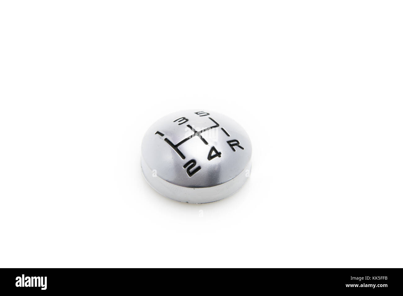 Parte superiore del vecchio cambio marcia, studio shot su sfondo bianco, close up Foto Stock