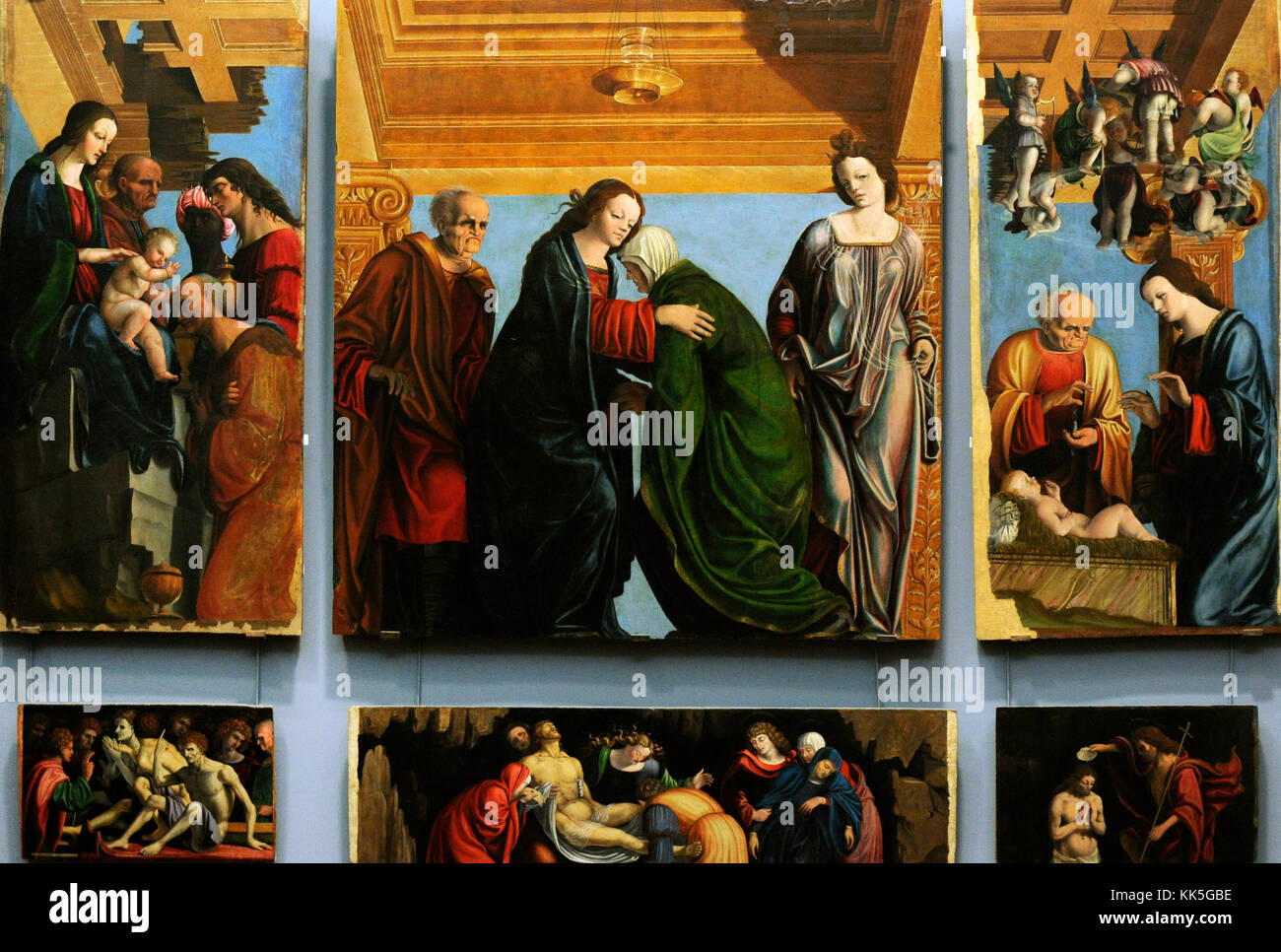 Pedro Fernandez de murcia (attivo nel primo quarto del XVI secolo). pittore spagnolo. visitazione, ca.1510. dettaglio. collezione borbonica, museo nazionale di Capodimonte Napoli. L'Italia. Foto Stock