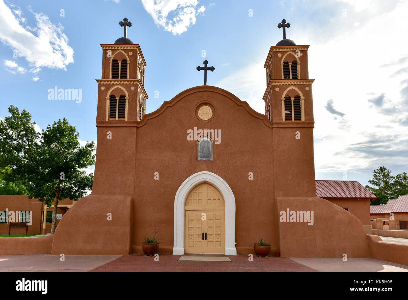 San Miguel de Socorro è la Chiesa cattolica in Socorro, Nuovo Messico, costruito sulle rovine del vecchio Nuestra Senora de Socorro missione. Foto Stock