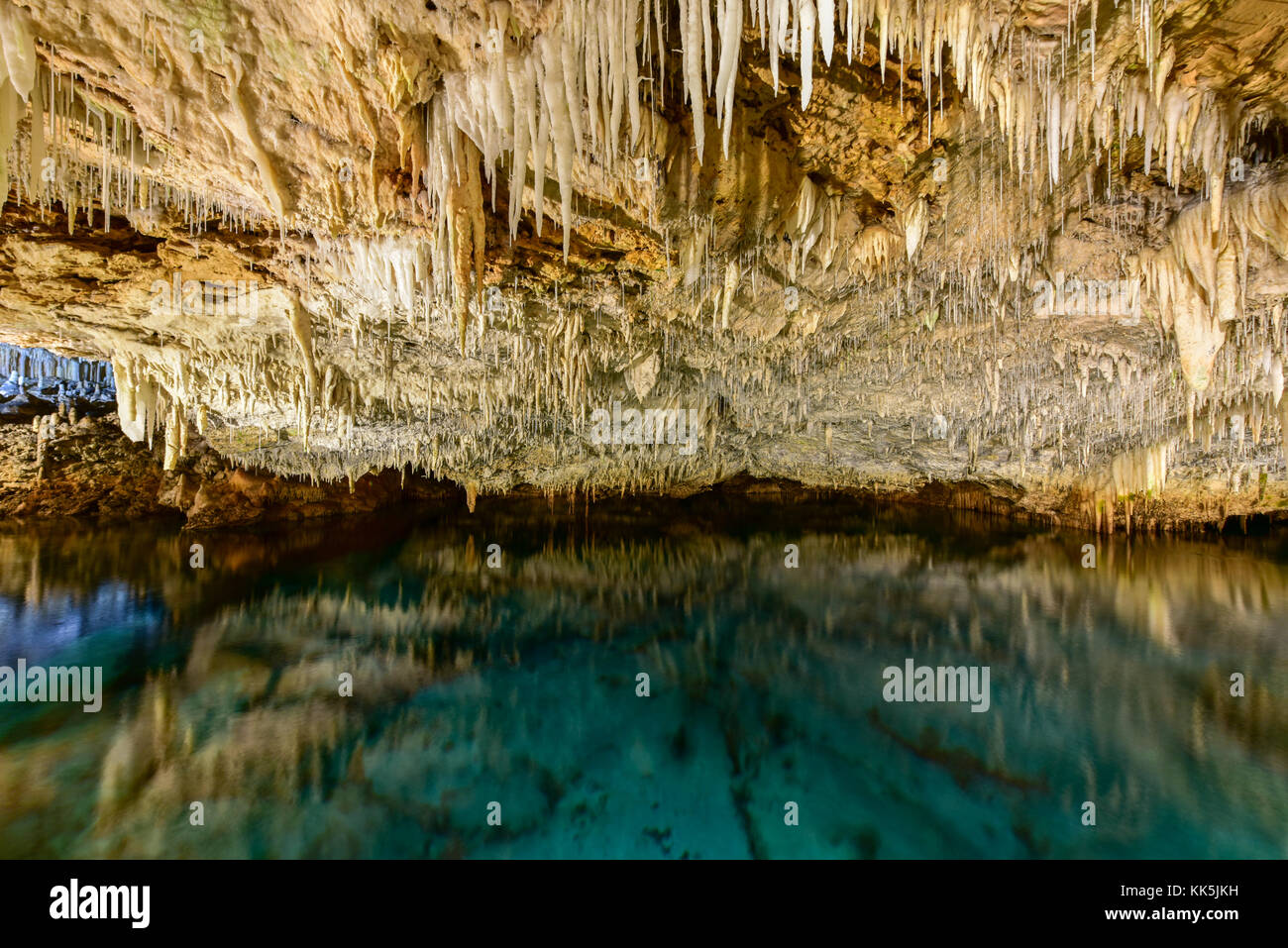 Grotta di fantasia in bermuda. antro sotterraneo situato nella parrocchia di Hamilton, vicino al Castle Harbour. Foto Stock