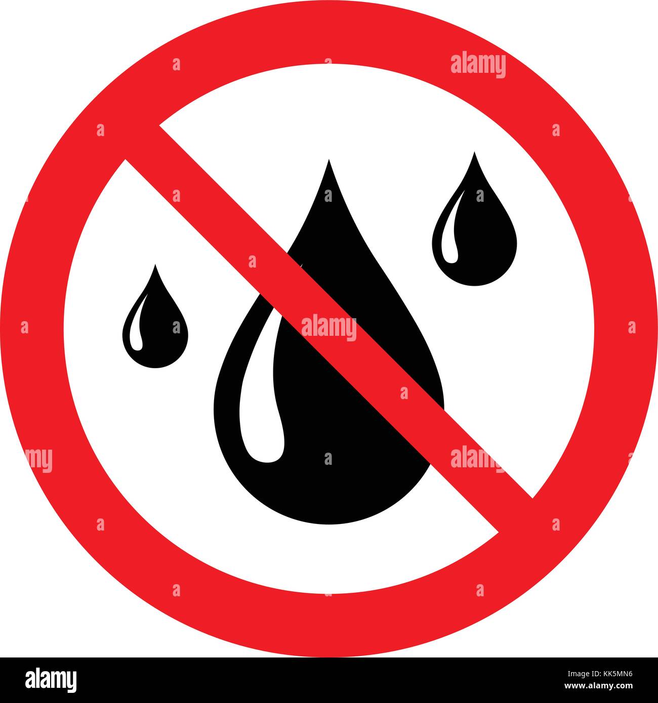 Non resistente all'acqua, non stagna cartello segnaletico, illustrazione vettoriale. Illustrazione Vettoriale