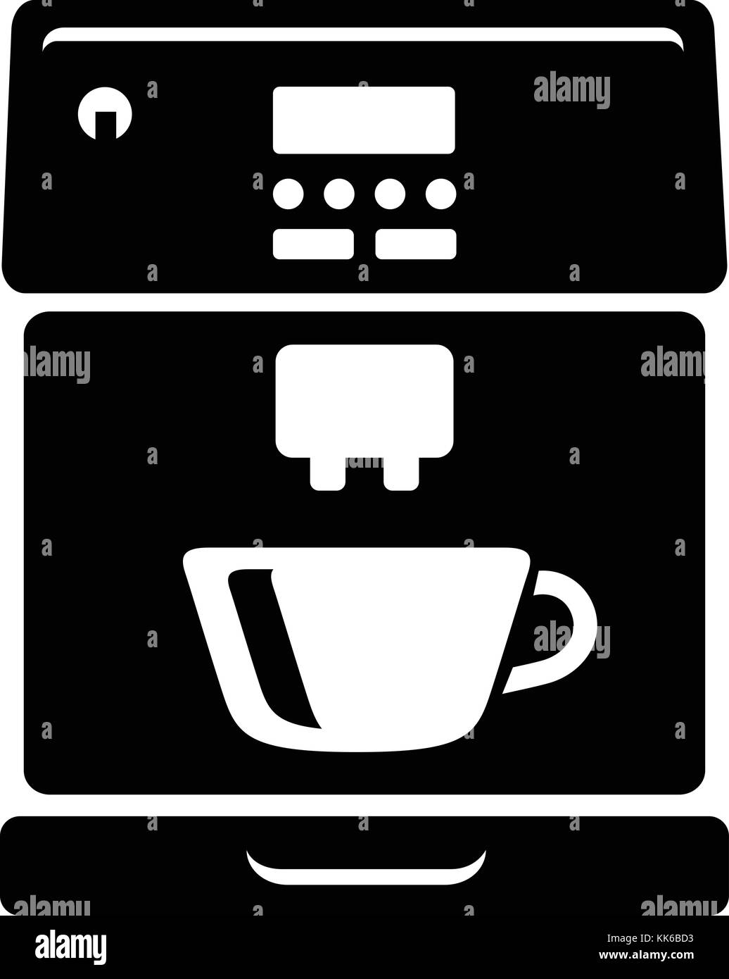 Macchina da caffè icona, semplice stile nero Illustrazione Vettoriale