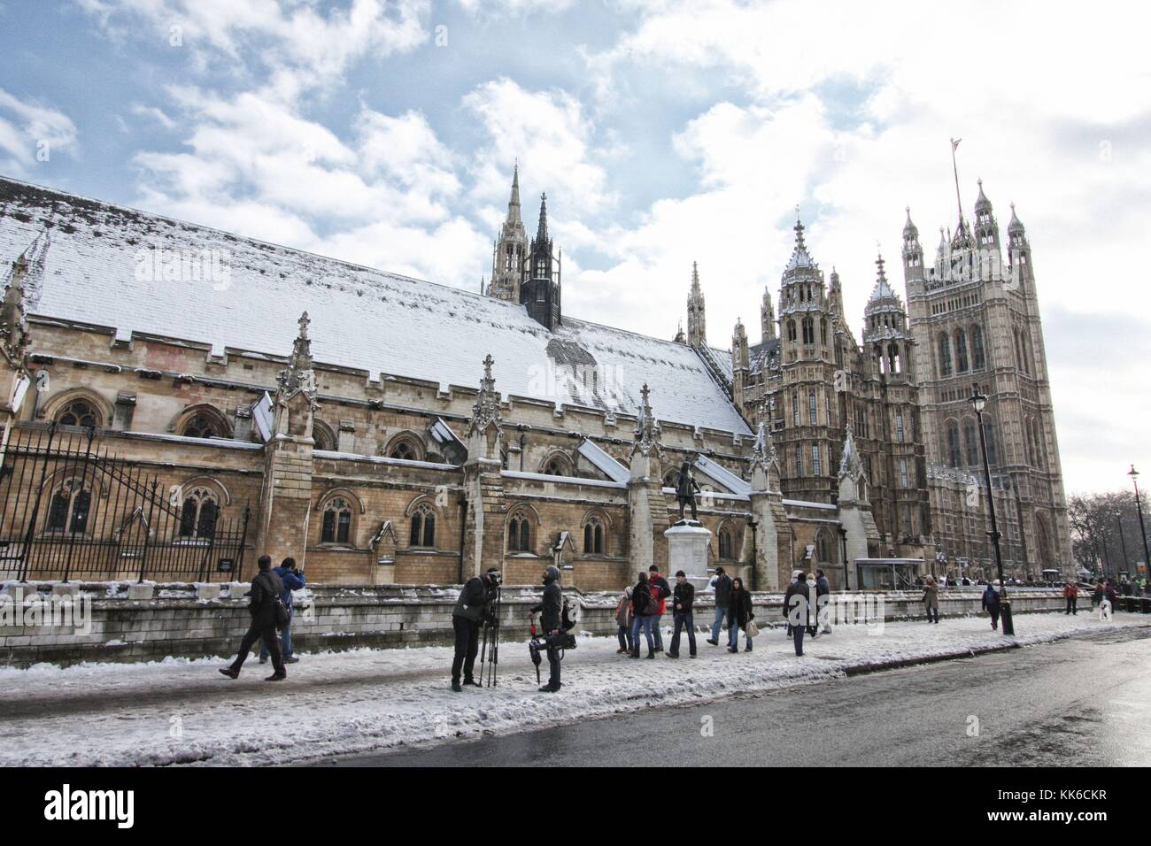 Casa del Parlamento in inverno, Londra Foto Stock