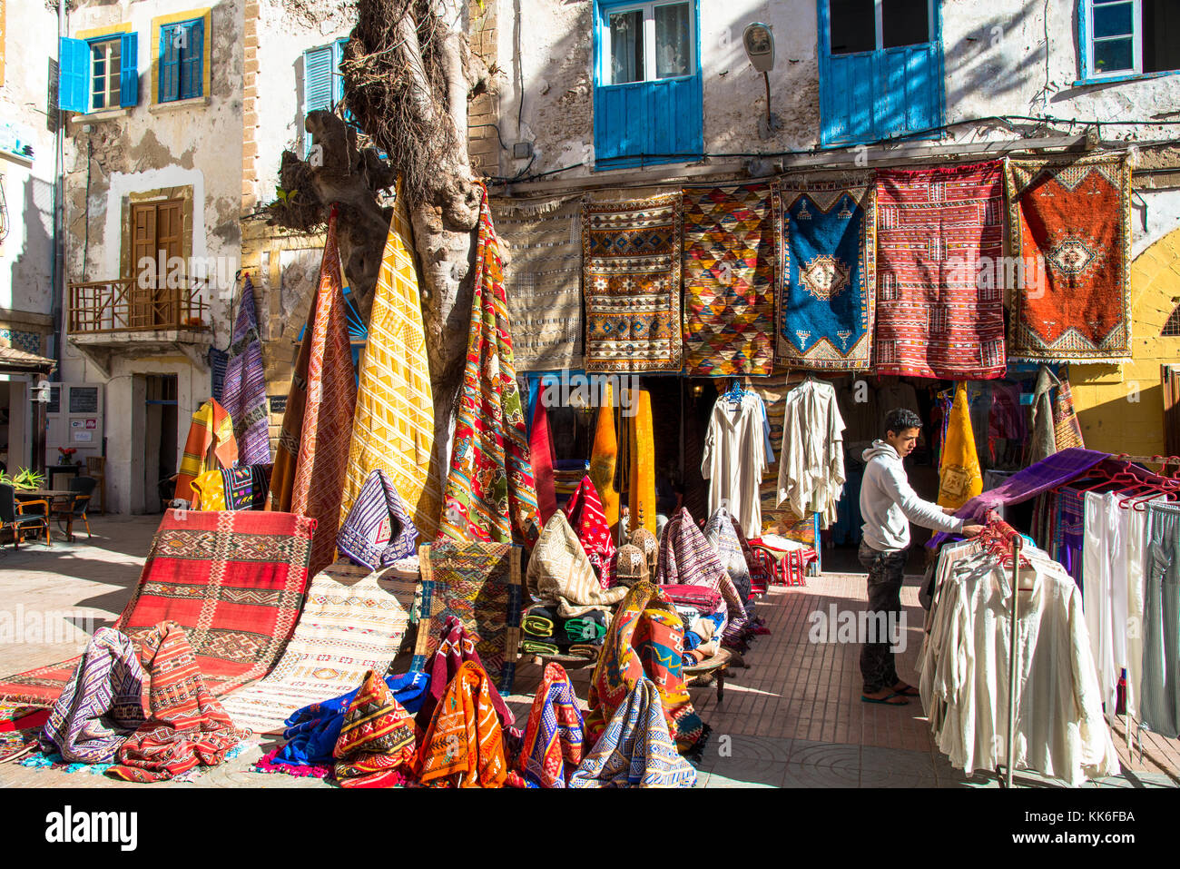 Negozi a Essaouira, maroc Foto Stock