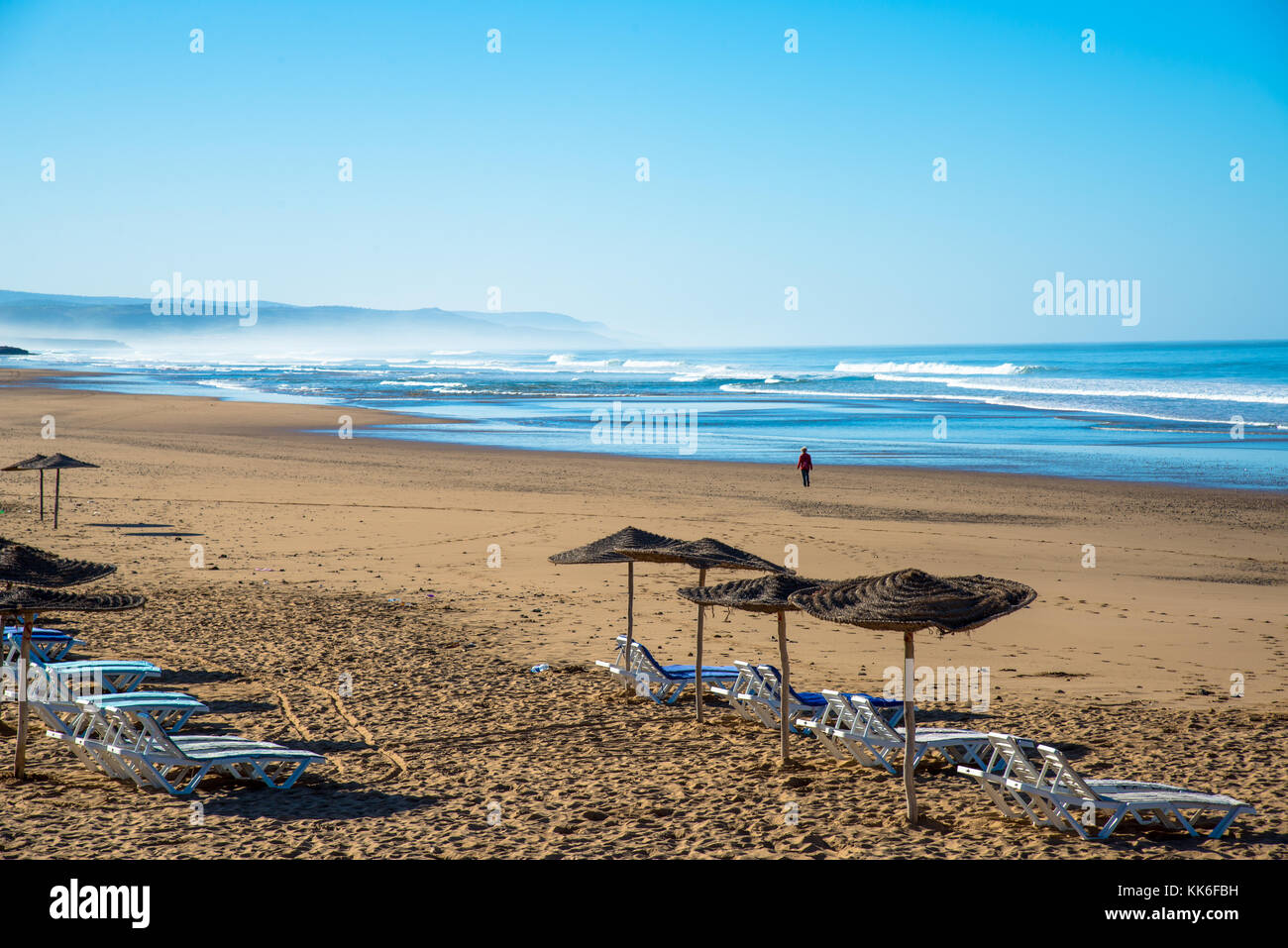 Spiaggia di Sidi Kaouki, maroc Foto Stock