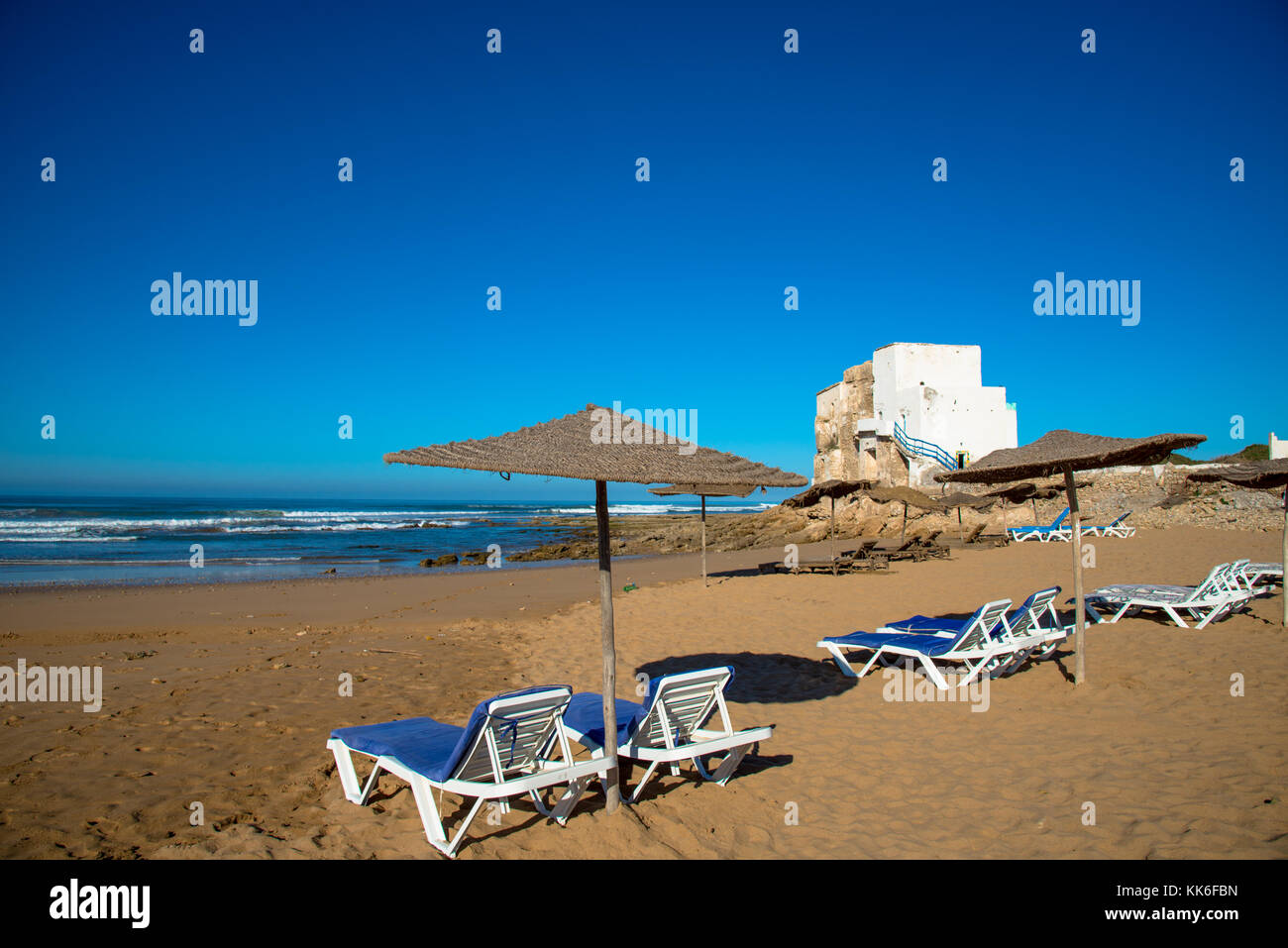 Spiaggia di Sidi Kaouki, maroc Foto Stock