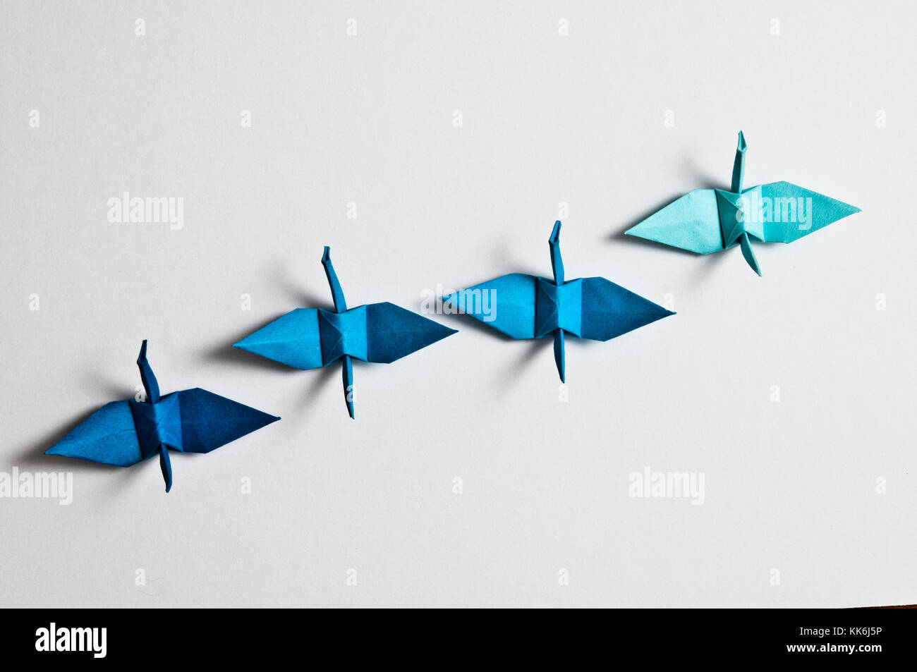 Blu uccelli origami Foto Stock