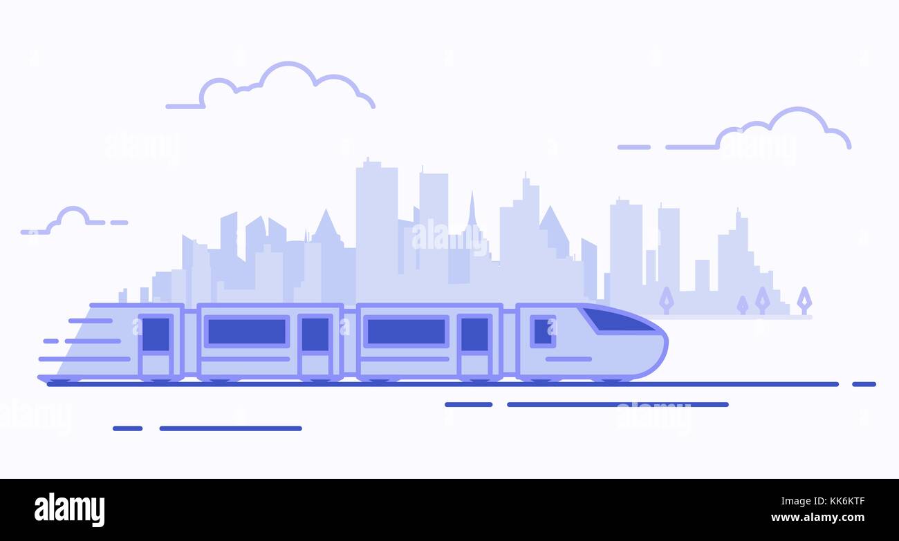 La linea treno suburbano Illustrazione Vettoriale