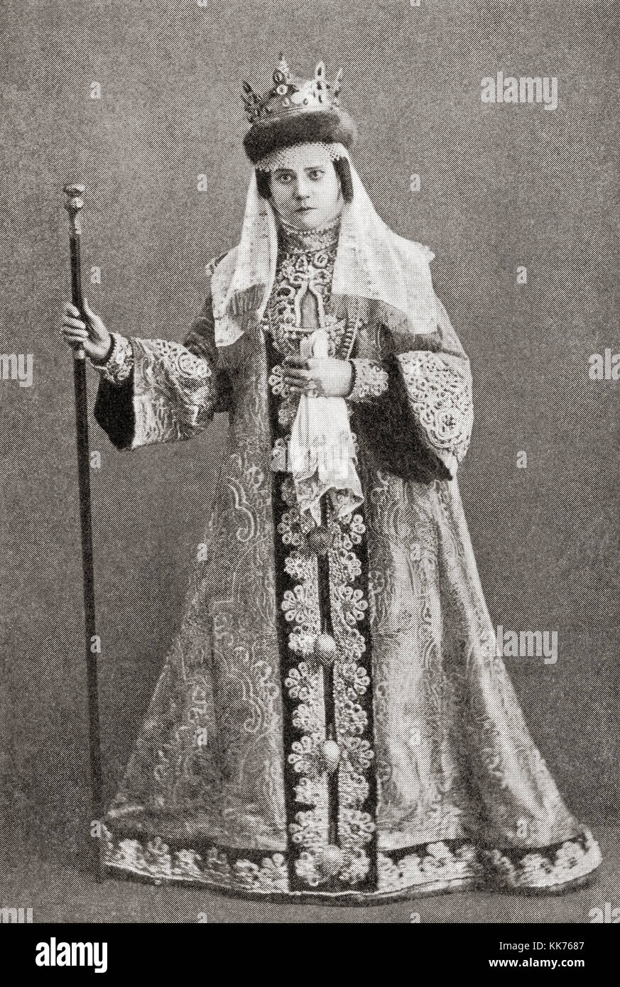 Irina feodorovna godunova, più tardi alexandra, 1557-1603. tsaritsa della Russia dal matrimonio a tsar feodor ho ivanovich e la sorella dello zar Boris Godunov. Da hutchinson nella storia delle nazioni, pubblicato 1915. Foto Stock