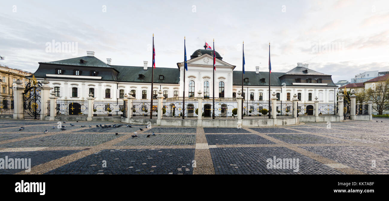 La Slovacchia presidente residence a Bratislava, Vista panoramica Foto Stock