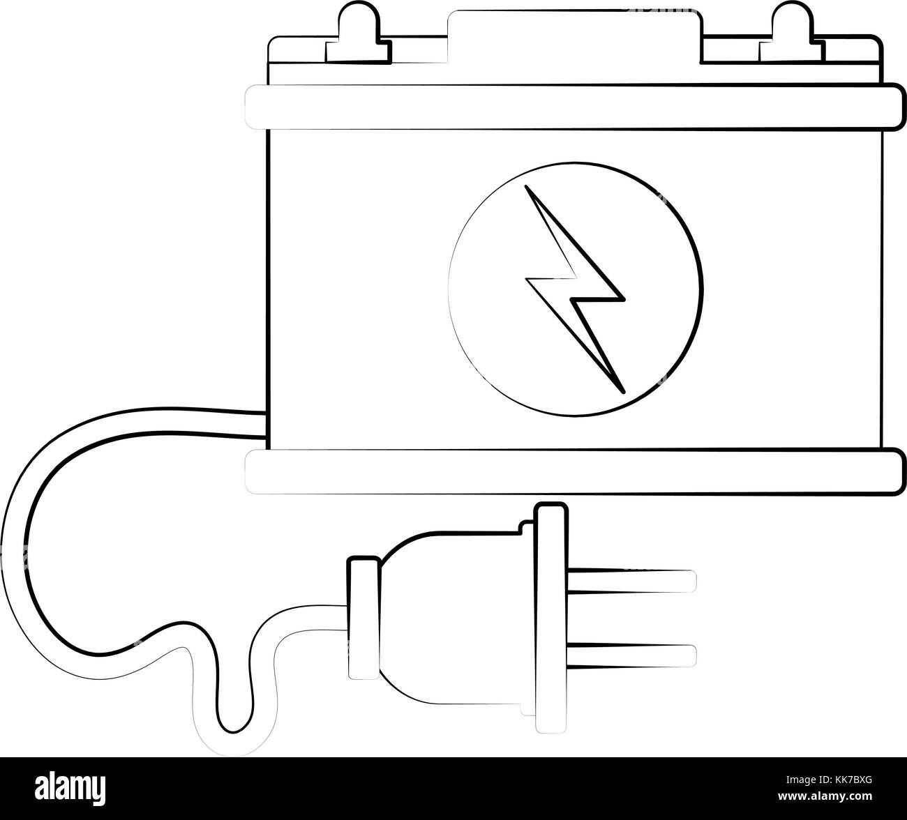 Batteria auto con spina Illustrazione Vettoriale