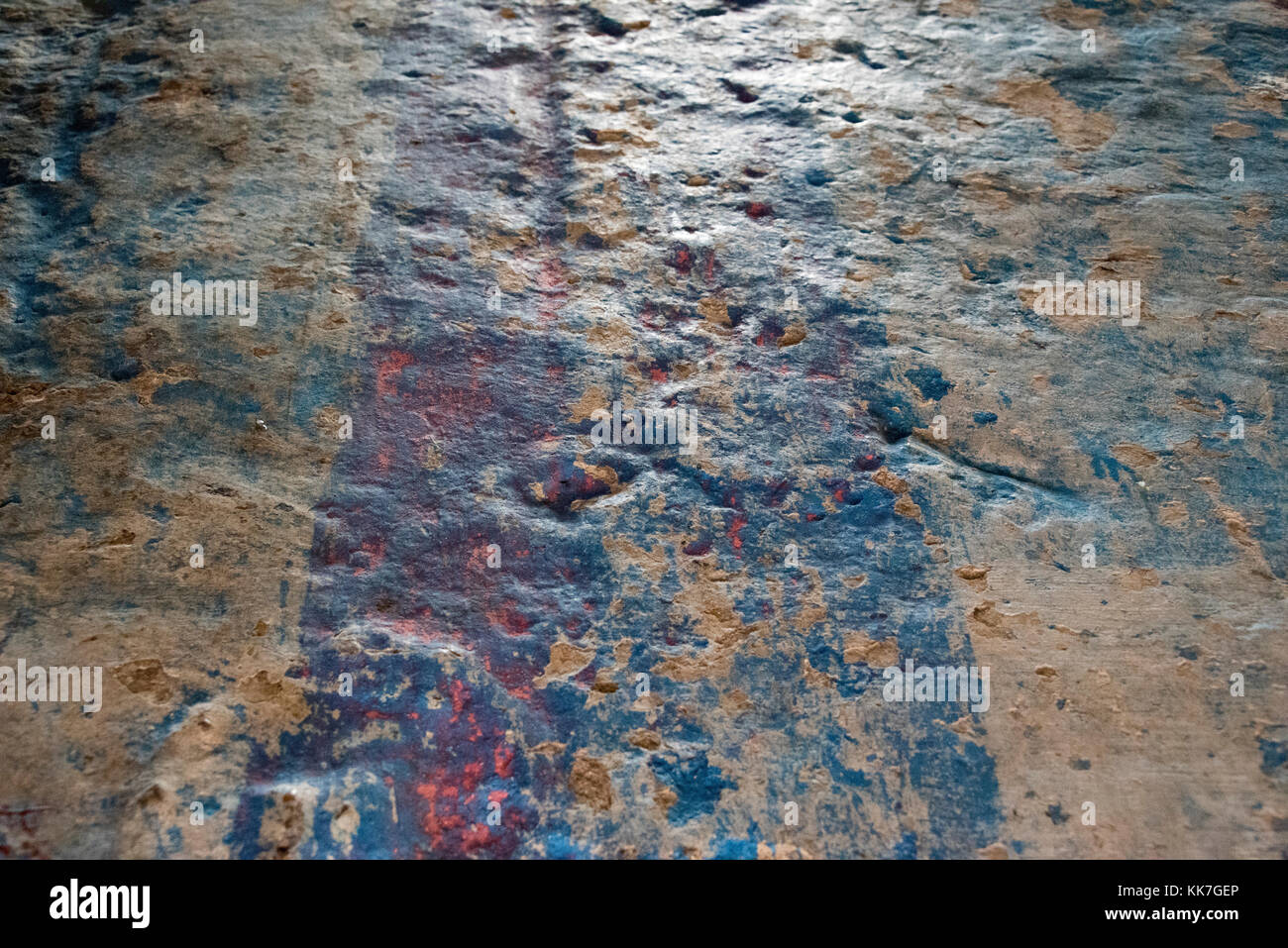 Gesso lucido parete - Mostra di età compresa finitura dolore - indossati & ammaccato nel tempo Foto Stock