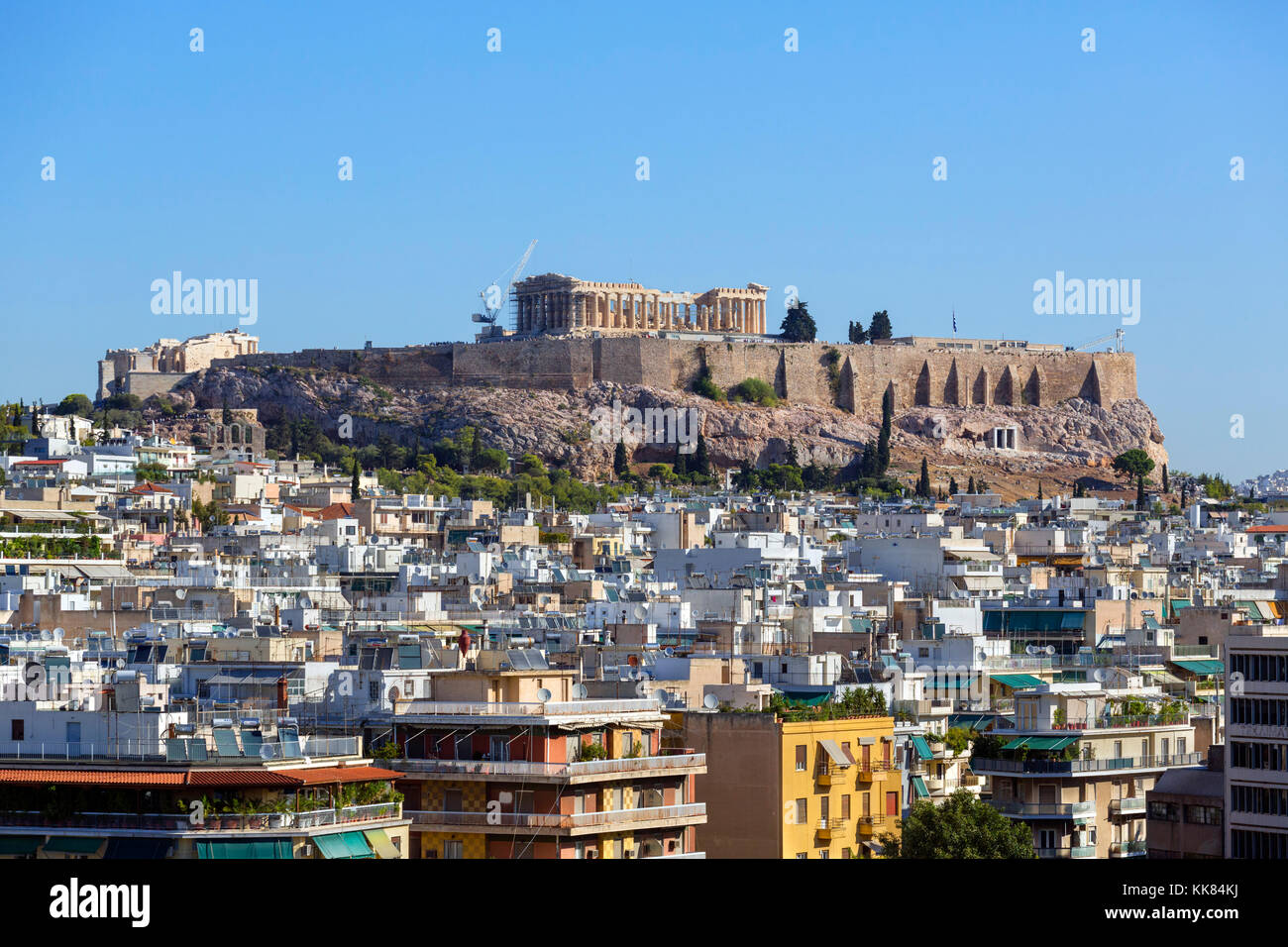 L'Acropoli e Partenone di Atene, Grecia Foto Stock