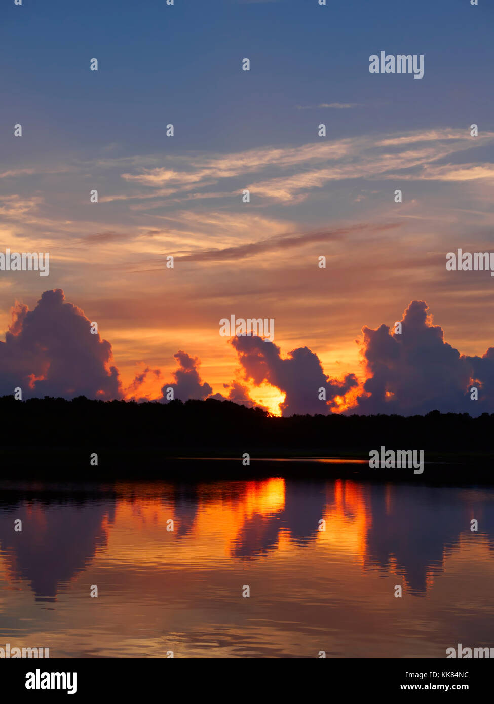 Sunrise a Mile Amaca Bay, Camp Lejeune, Carolina del Nord Foto Stock