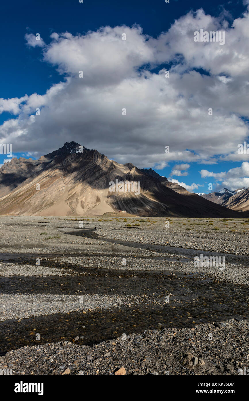 Vette himalayane del Nun e Kun Mountain Range in Suru River Valley - ZANSKAR, Ladakh, INDIA Foto Stock