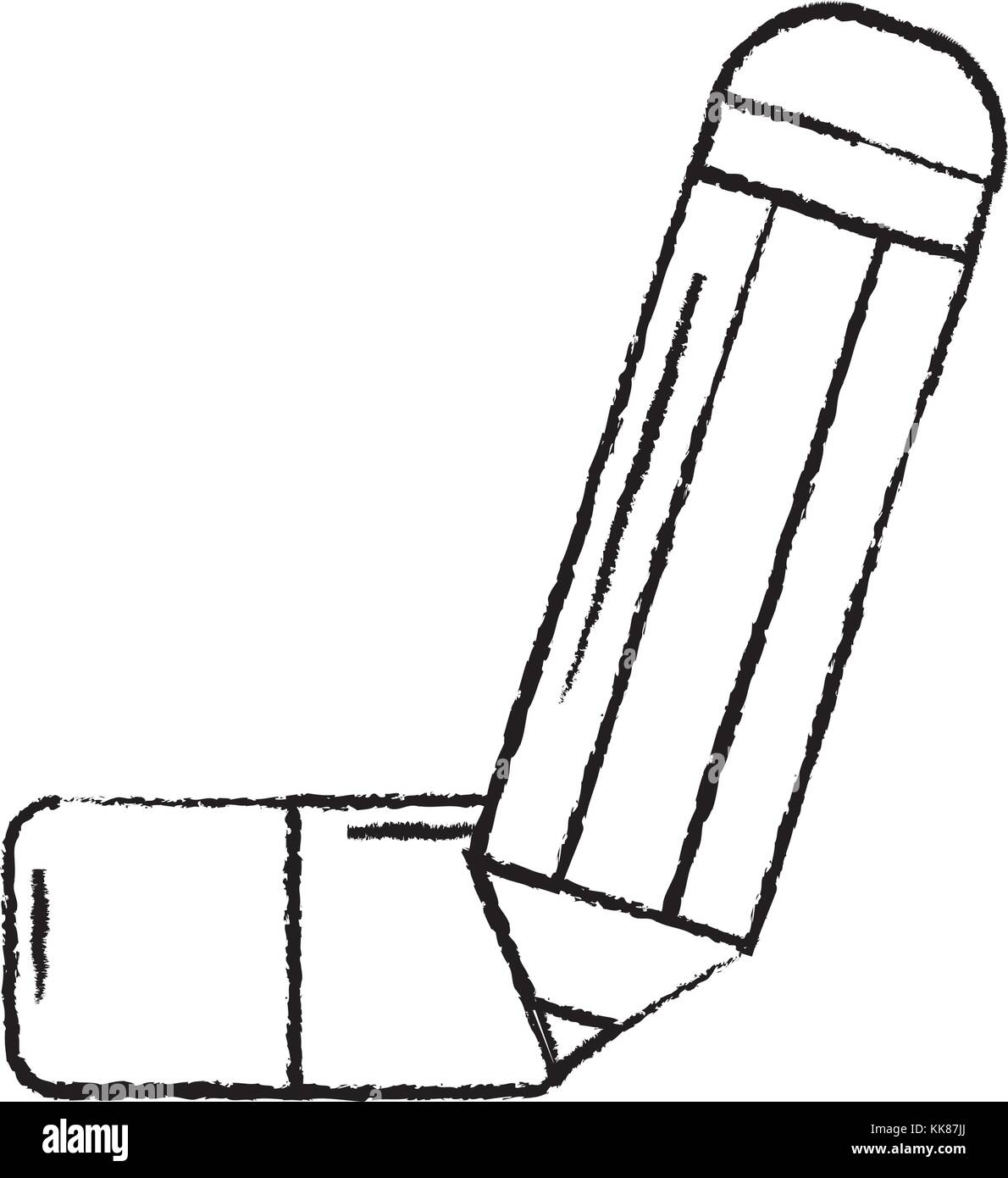 Matita con gomma forniture scolastiche immagine dell'icona Illustrazione Vettoriale