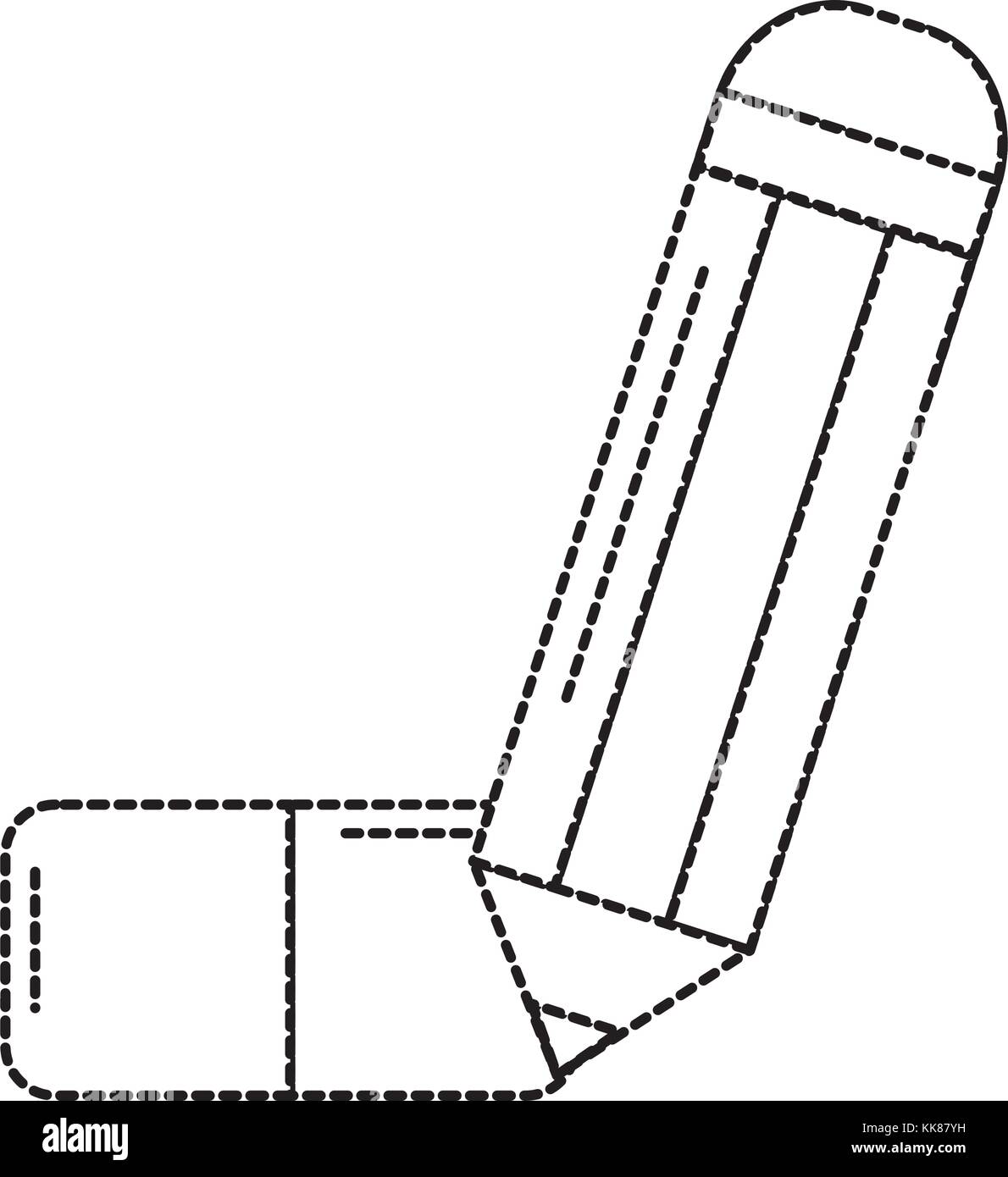 Matita con gomma forniture scolastiche immagine dell'icona Illustrazione Vettoriale