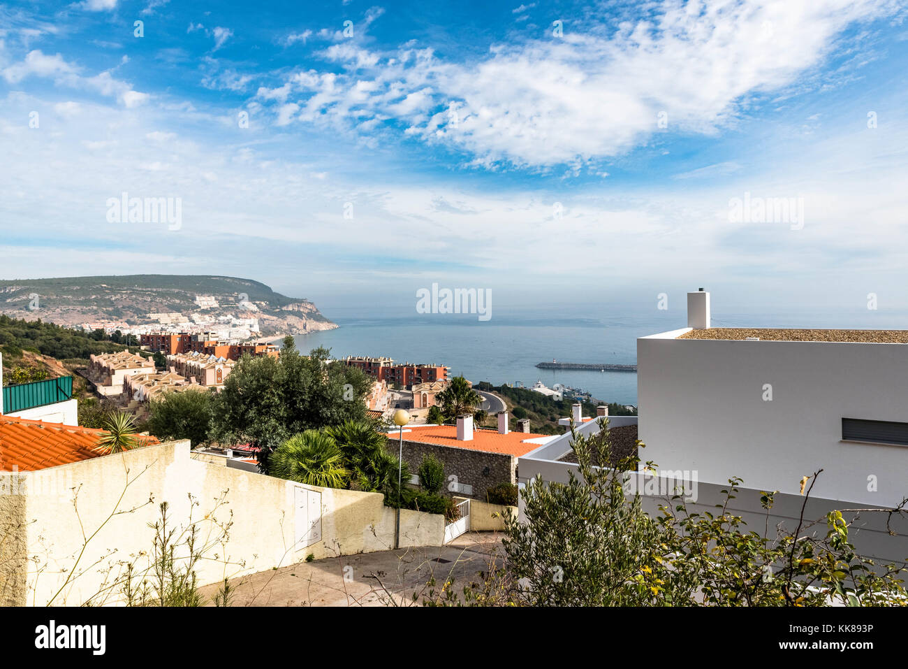 Vista mare ville in Europa Foto Stock