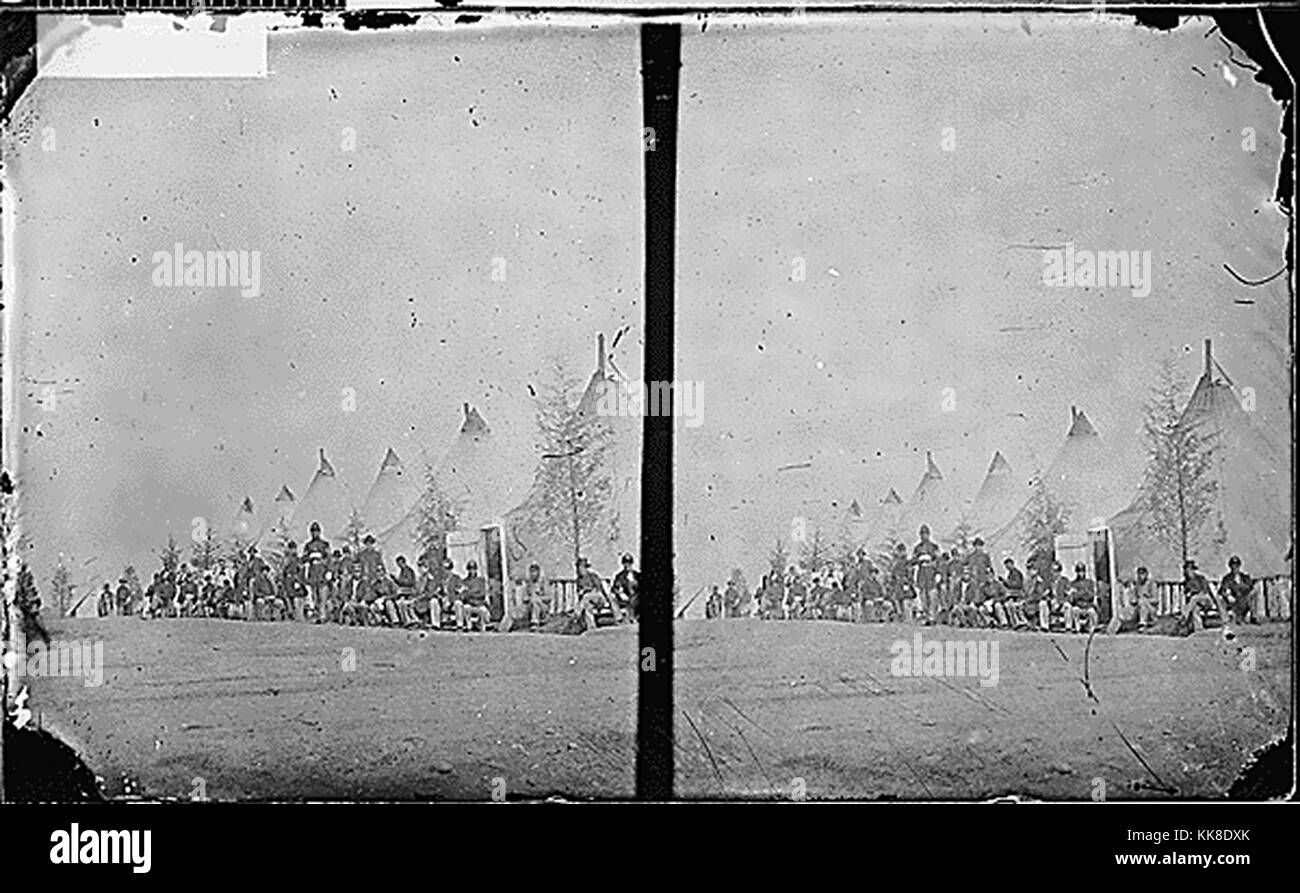 Camp scena, Mathew Brady fotografie dell'epoca della Guerra Civile personaggi e scene. Immagine cortesia archivi nazionali, 1863. Foto Stock