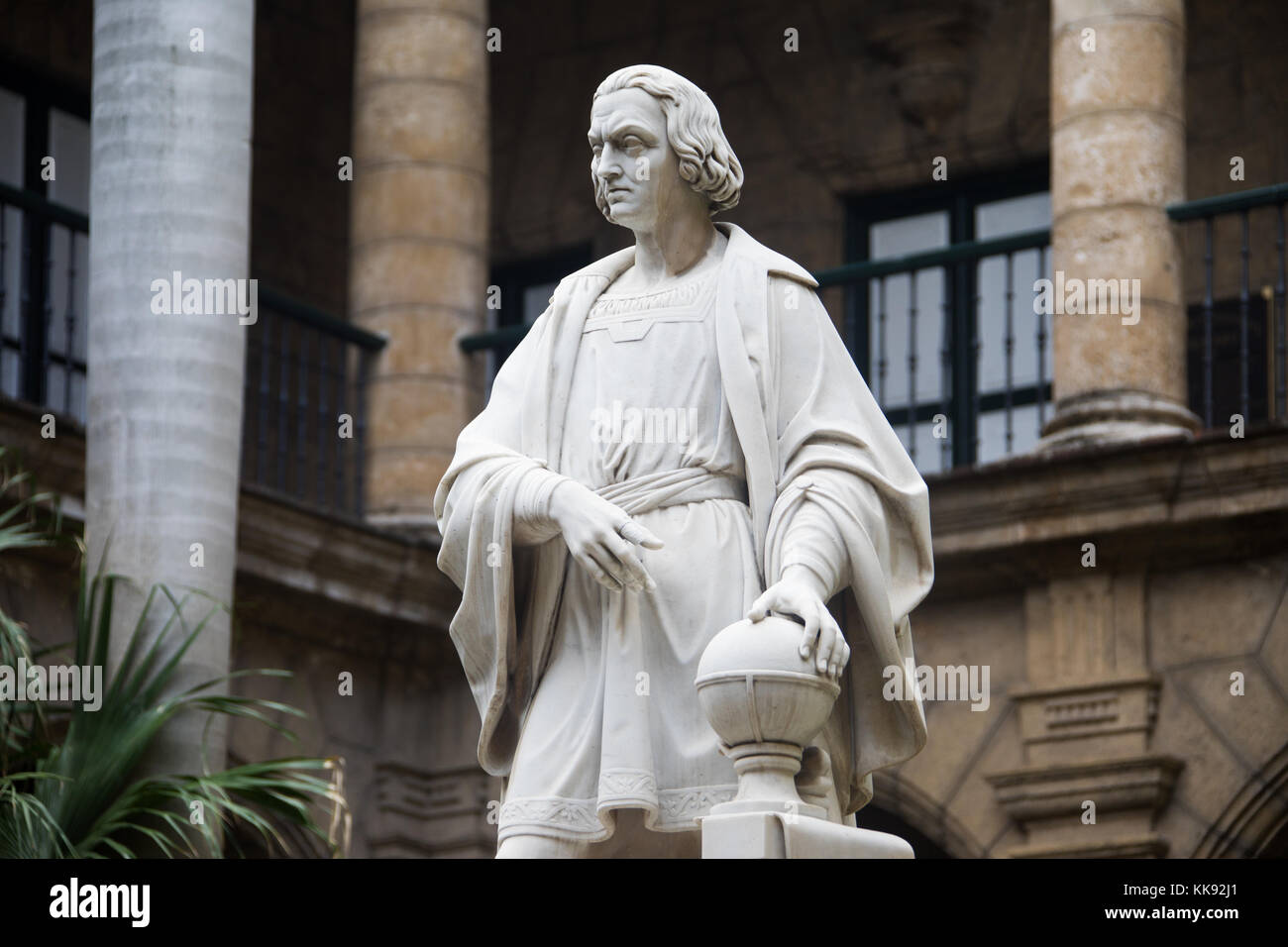 Statua di Cristoforo Colombo, il Museo della Città Museo de la Ciudad, Havana, Cuba Foto Stock