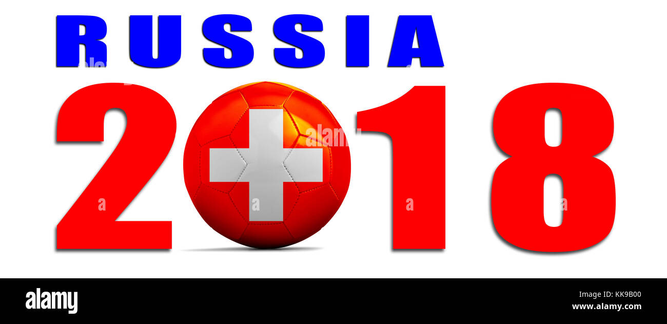 Pallone da calcio isolati con il team di bandiera, Russia 2018. La svizzera Foto Stock