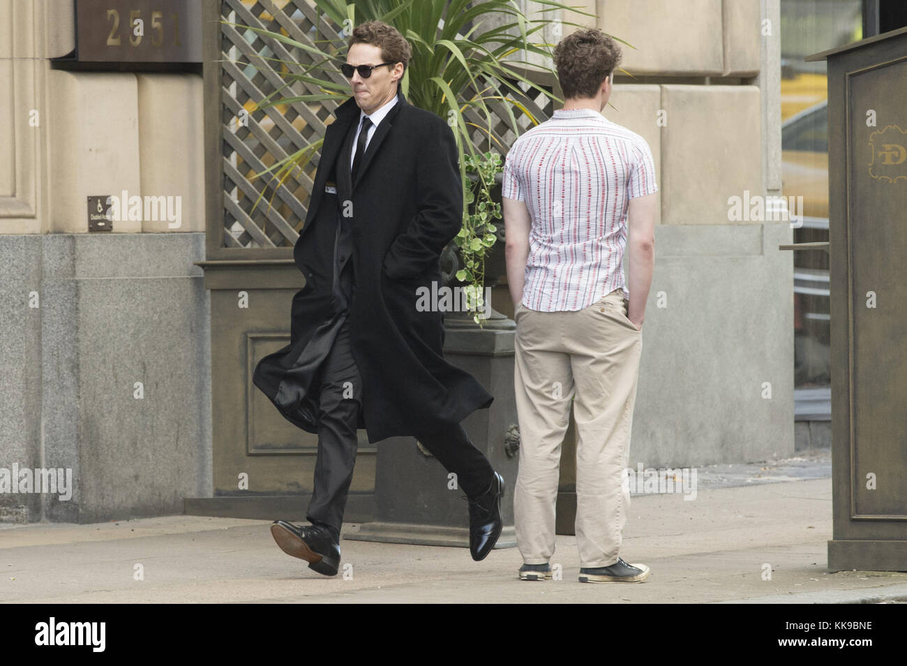 Benedict Cumberbatch filma "Melrose" a Glasgow, adattato dai romanzi di Patrick Melrose di Edward St. Aubyn. Con: Benedict Cumberbatch dove: Glasgow, Regno Unito quando: 29 ottobre 2017 credito: Euan Cherry/WENN.com Foto Stock