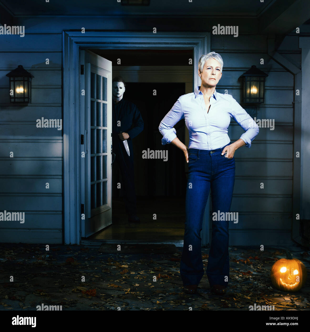 Data di rilascio: ottobre 19, 2018 Titolo: Halloween STUDIO: Universal Pictures Regista: David Gordon Green trama: Laurie ha progredito arriva al suo scontro finale con Michael Myers, la figura mascherata che ha infestato lei poiché è scampato alla sua uccisione spree sulla notte di Halloween quattro decenni fa starring: Jamie Lee Curtis come Laurie ha progredito. (Credito Immagine: © Universal Pictures/Entertainment Immagini) Foto Stock