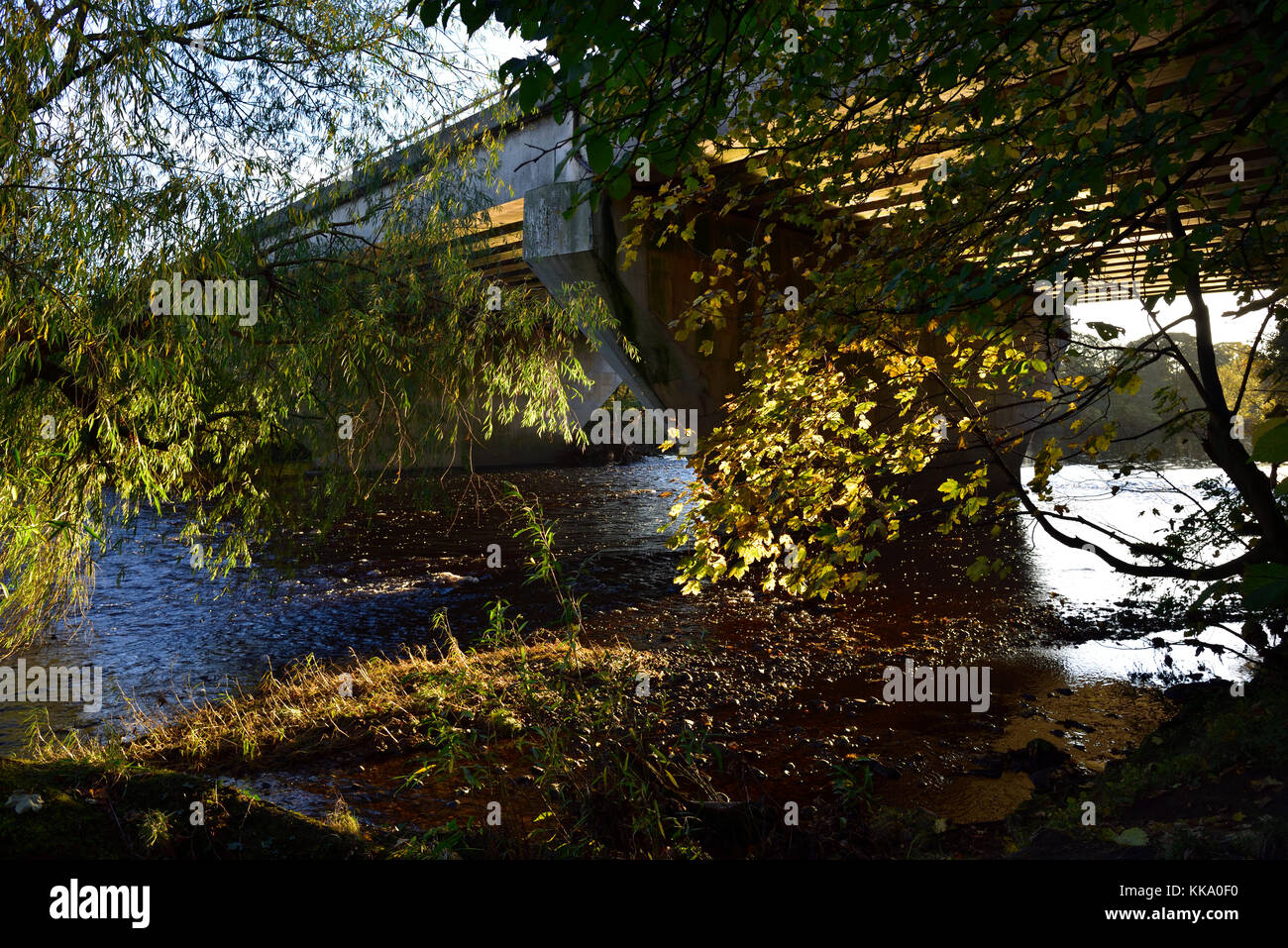 L'a1 (m) ponte sopra il fiume tees a bassa coniscliffe vicino Darlington, nell Inghilterra del nord Foto Stock