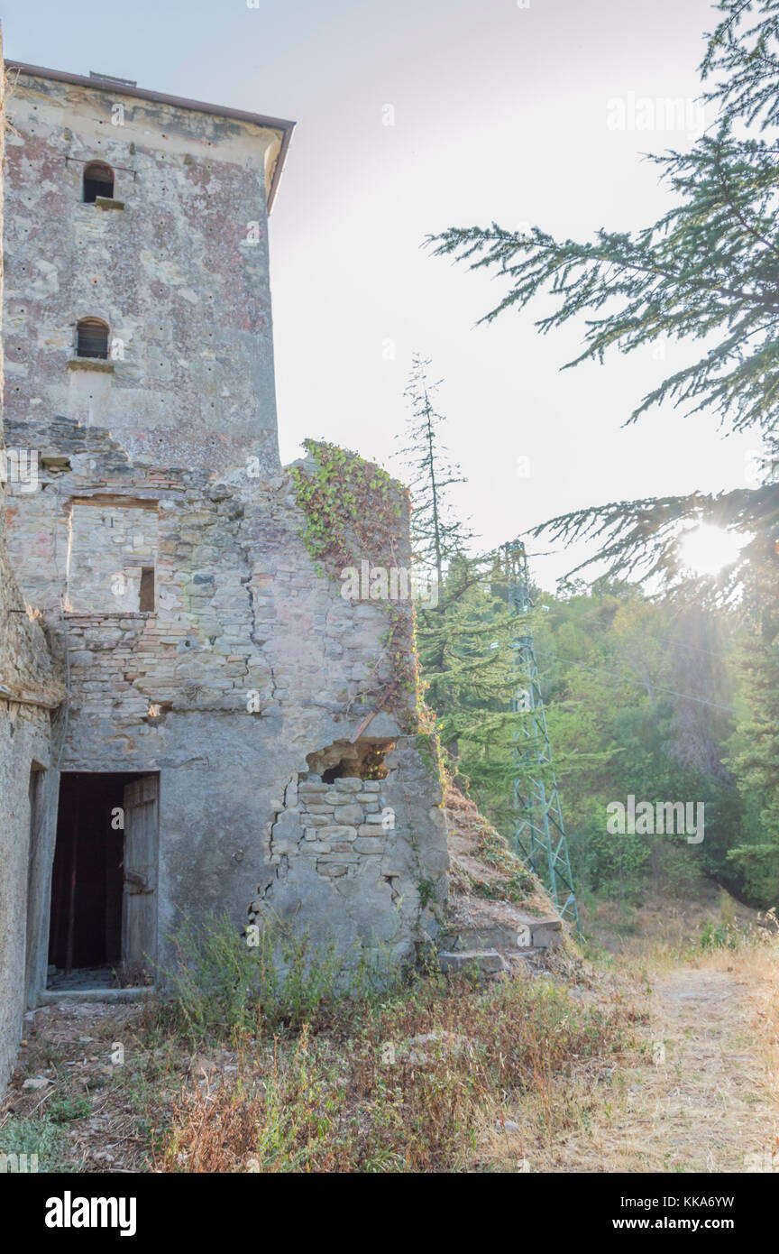 Rocca San Casciano, Italia, resti di un antica fortezza Foto Stock