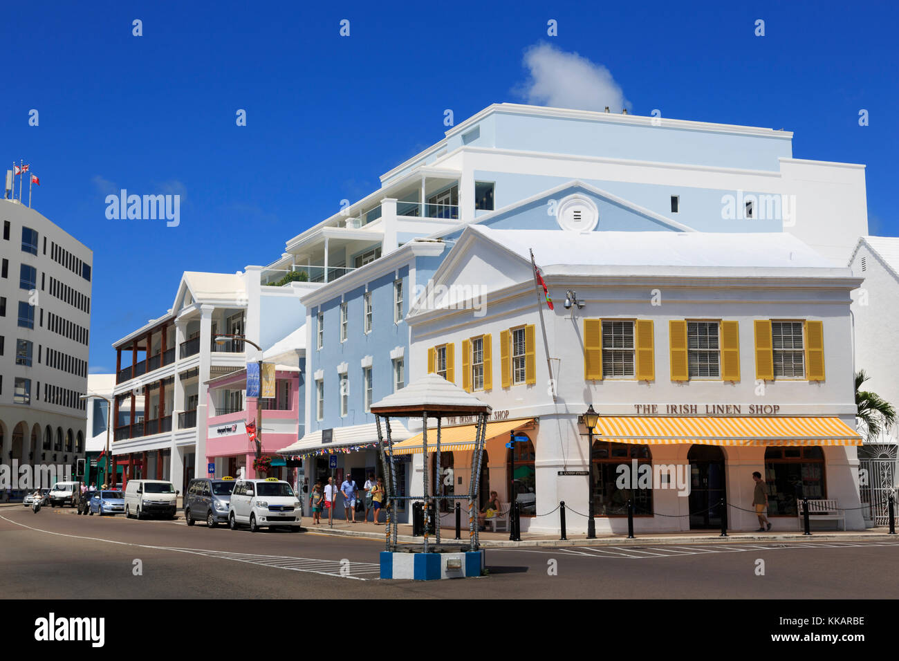 Front Street, Hamilton City, Pembroke Parish, Bermuda, Atlantic, America centrale Foto Stock