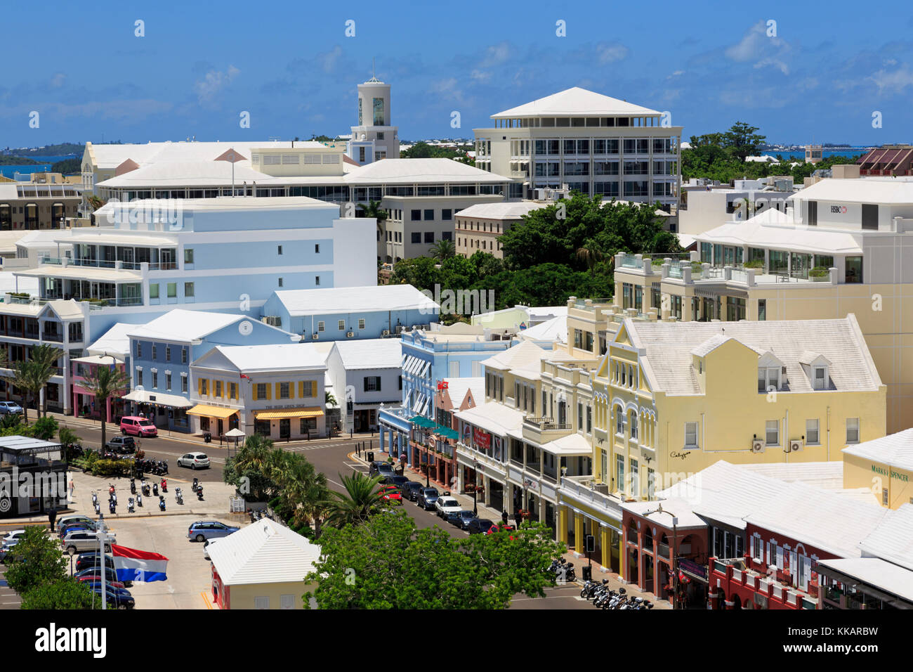 Skyline, Hamilton City, Pembroke Parish, Bermuda, Atlantic, America centrale Foto Stock