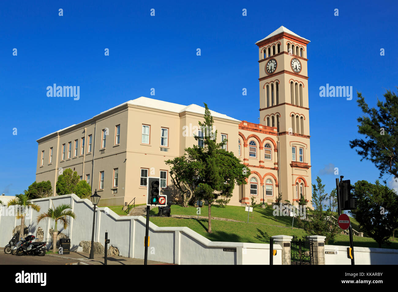Sessions House, Hamilton City, Pembroke Parish, Bermuda, Atlantic, America centrale Foto Stock