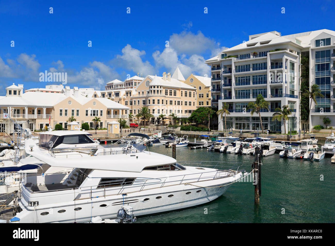 Waterfront Marina, Hamilton City, Pembroke Parish, Bermuda, Atlantic, America centrale Foto Stock