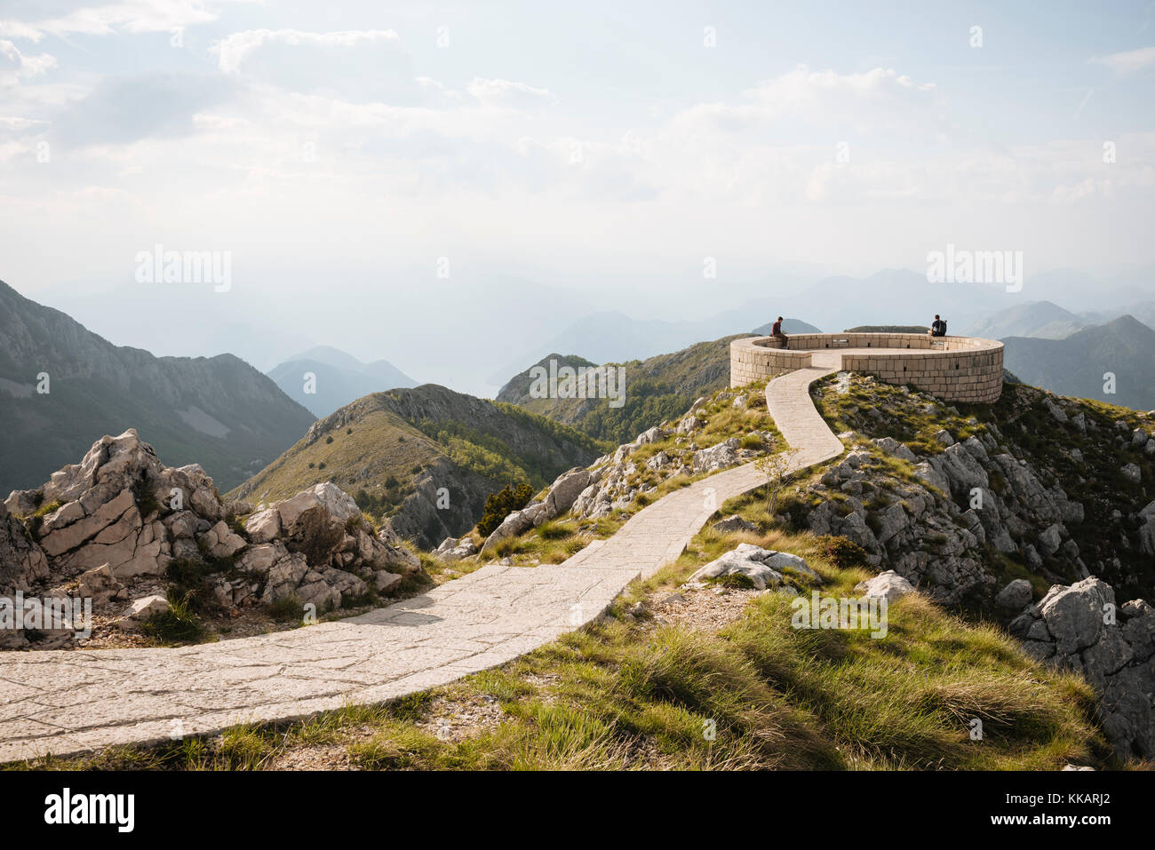 Vista dal mausoleo njegos, parco nazionale di Lovcen, Montenegro, europa Foto Stock