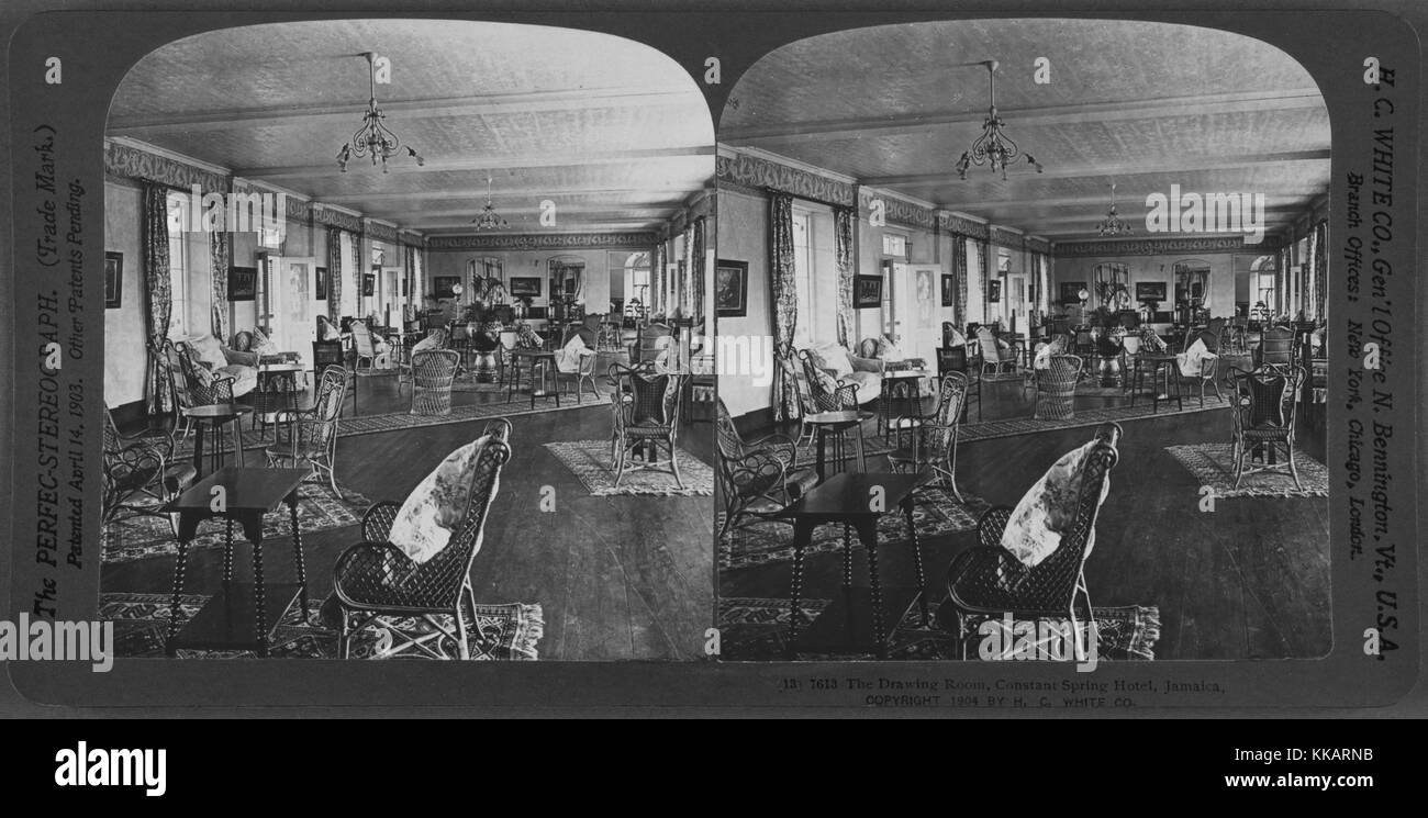 La Stanza di Disegno, Costante molla Hotel, Giamaica, 1904. Dalla Biblioteca Pubblica di New York. Foto Stock