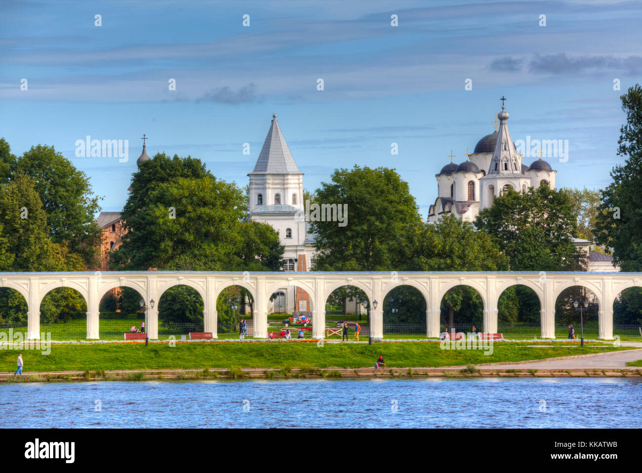 Yaroslav's Court, Sito Patrimonio Mondiale dell'UNESCO, Veliky Novgorod Oblast di Novgorod, Russia, Europa Foto Stock