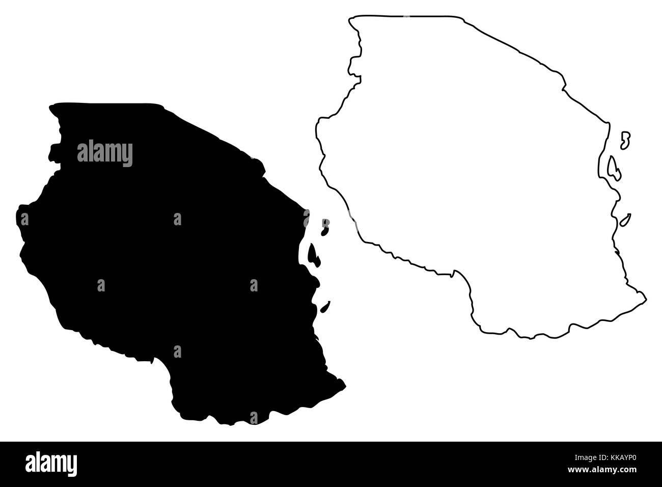 Tanzania mappa illustrazione vettoriale, scribble schizzo Repubblica unita di Tanzania Illustrazione Vettoriale