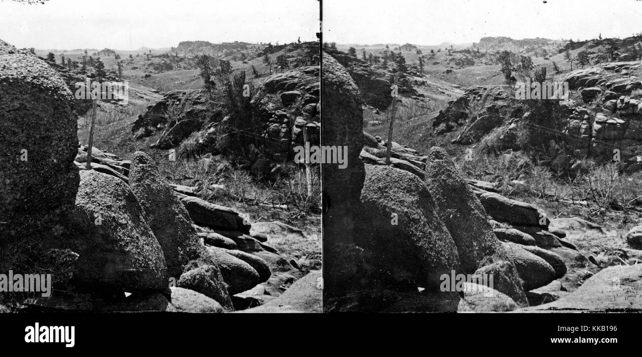 Stereografia di Dale Creek Canyon in Albany County, Wyoming. Immagine cortesia USGS. 1869. Foto Stock