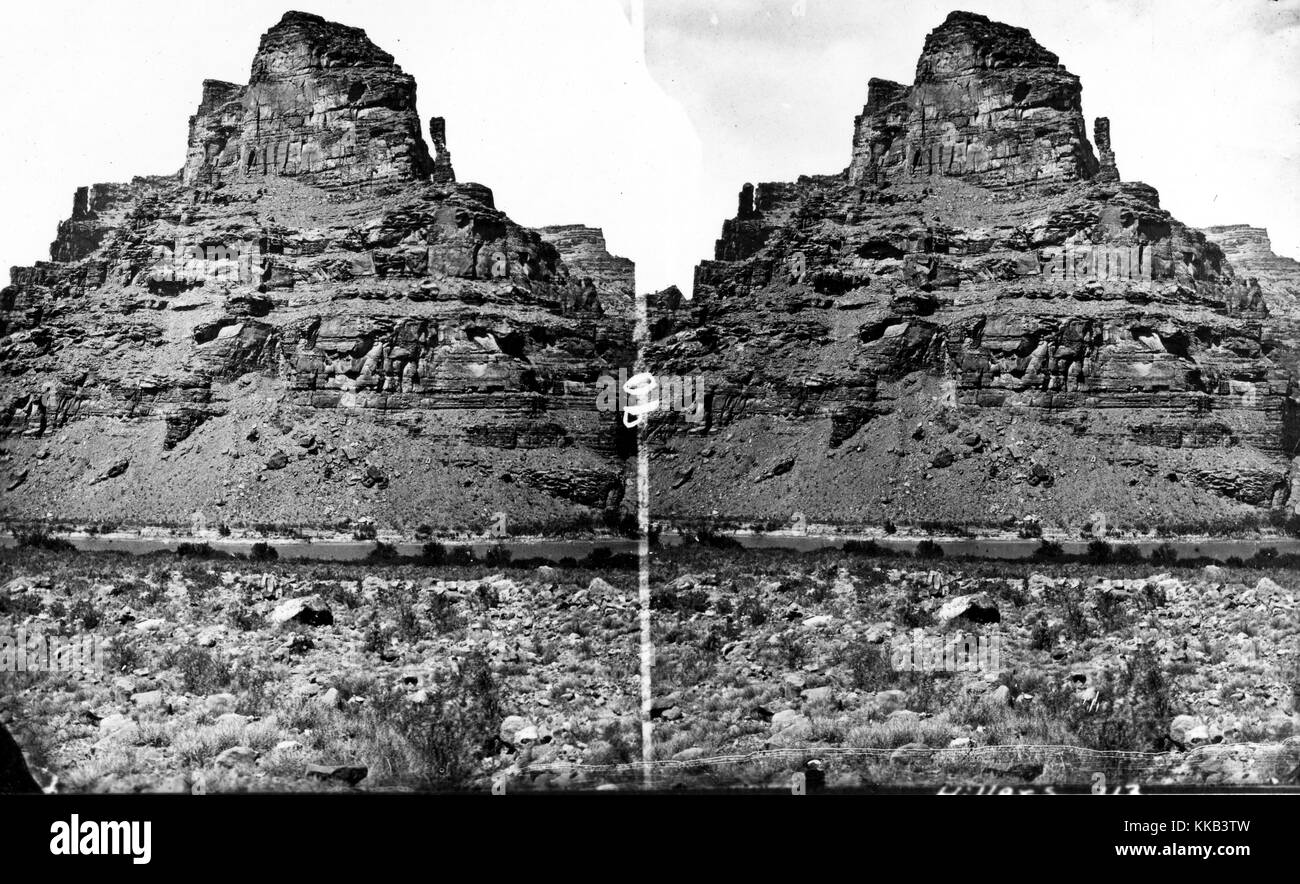 Stereografia del Canyon di desolazione nei pressi del fiume Verde, Utah. Immagine cortesia USGS. 1875. Foto Stock