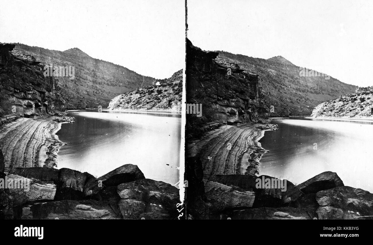 Stereografia di Browns foro sul Green River, Utah. Immagine cortesia USGS. 1870. Foto Stock