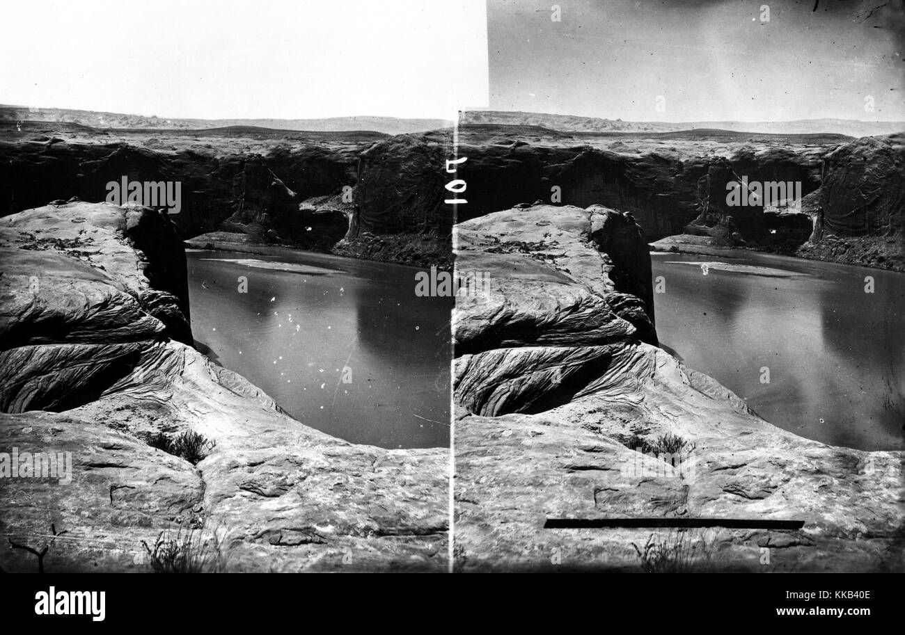 Stereografia di Glen Canyon sul fiume Colorado, Arizona. Immagine cortesia USGS. 1875. Foto Stock
