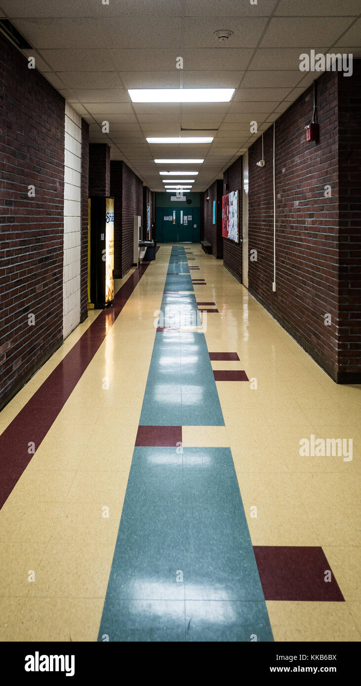 Interno della scuola urbana di Portland, Maine Foto Stock