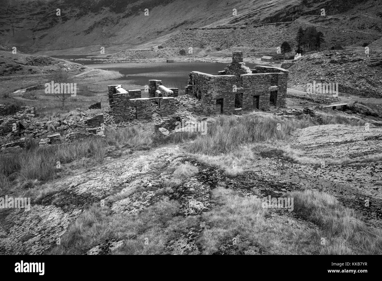 Vecchia cava di ardesia a cwmorthin, tanygrisiau, il Galles del nord. Foto Stock