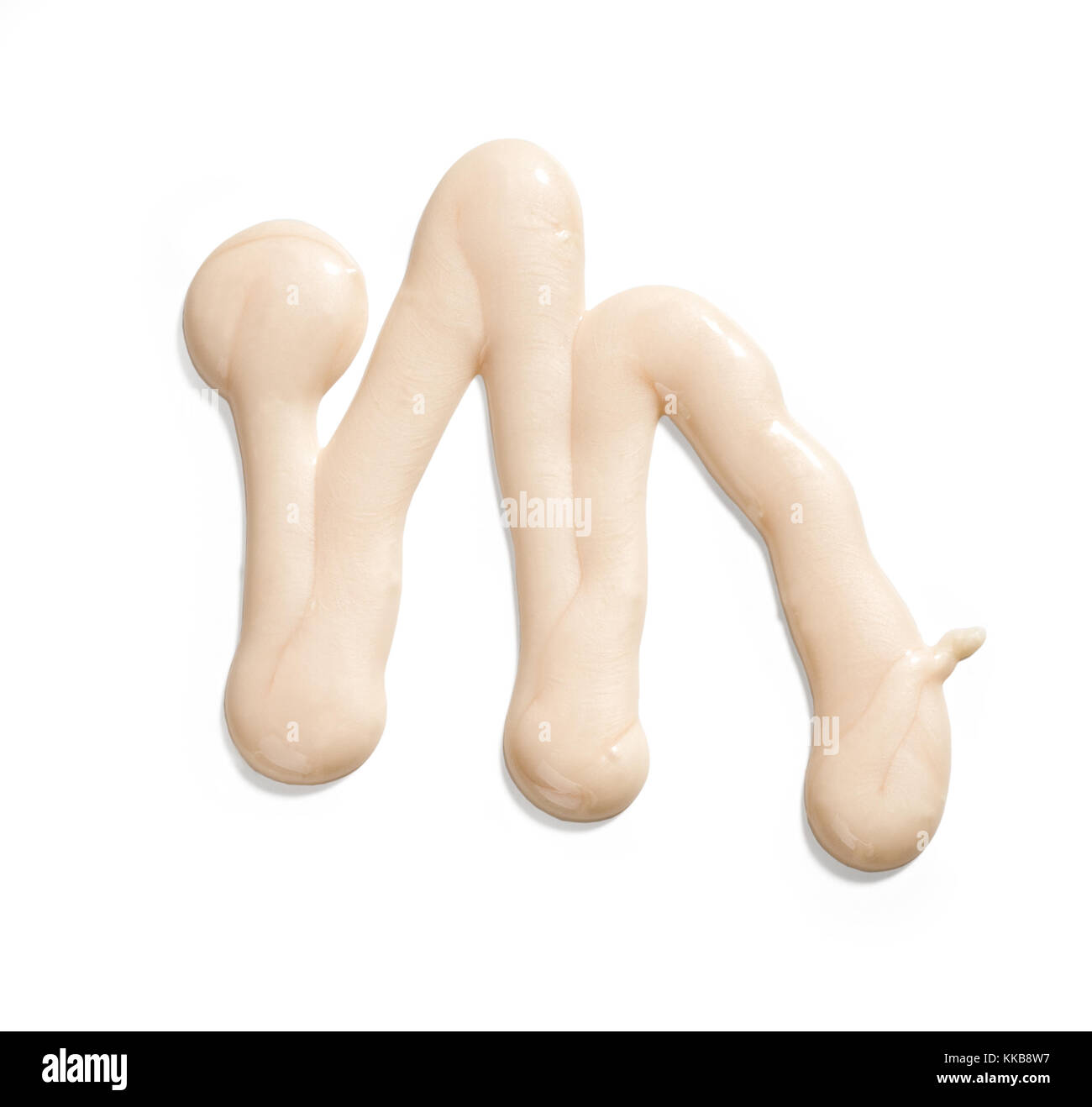 Sbavature fondotinta liquido isolato su bianco con tracciato di ritaglio Foto Stock