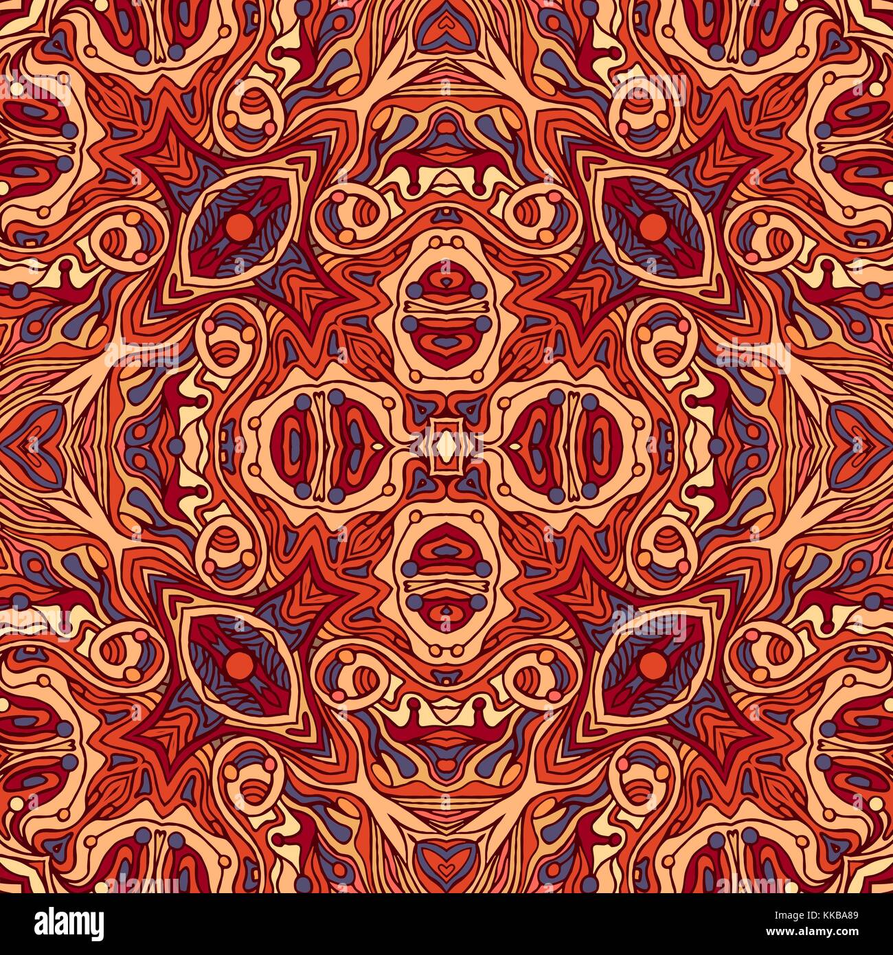 Coloratissimo doodle astratto modello perfetta. Può essere utilizzato per la carta da parati, riempimenti, pagina web background e texture di superficie. Illustrazione Vettoriale