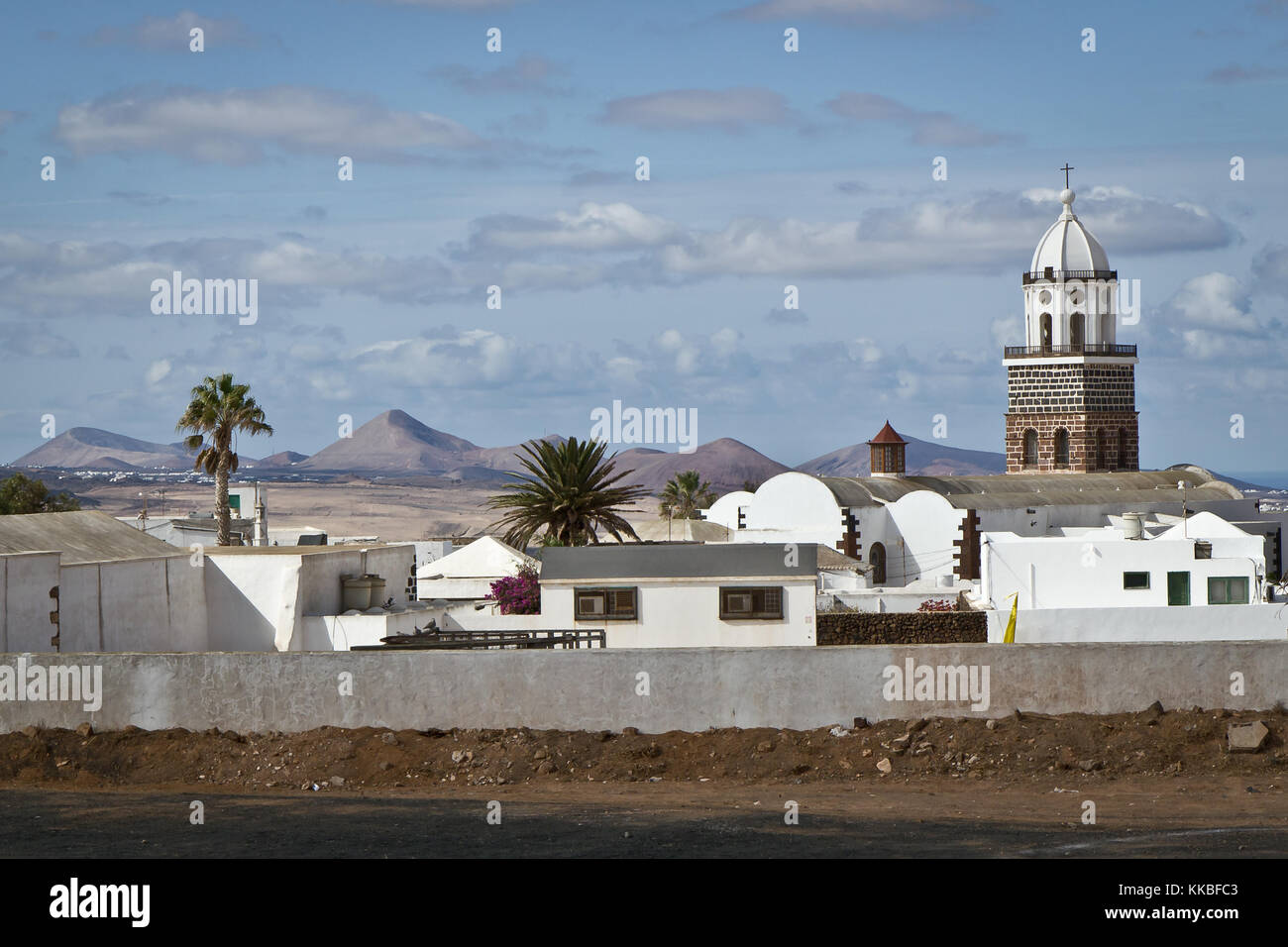 Vecchia chiesa in Teguise, Lanzarote, SPAGNA Foto Stock
