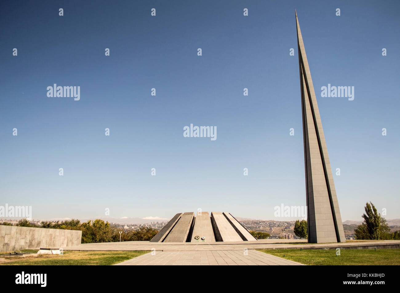Tsitsernakaberd genocidio armeno Memorial, Yerevan, Armenia. Foto Stock