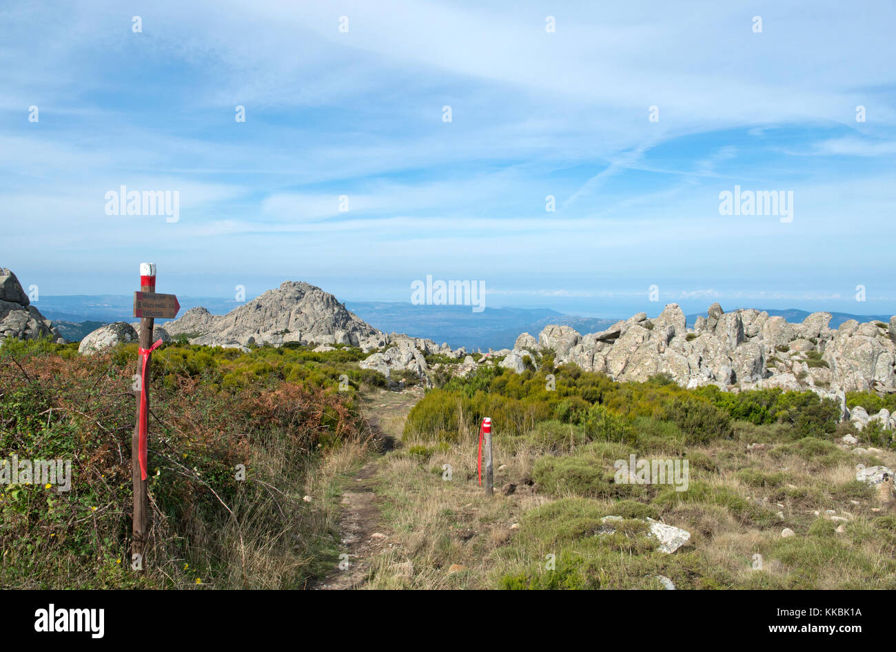 Paesaggio dal monte Limbara, Sardegna, Italia Foto Stock